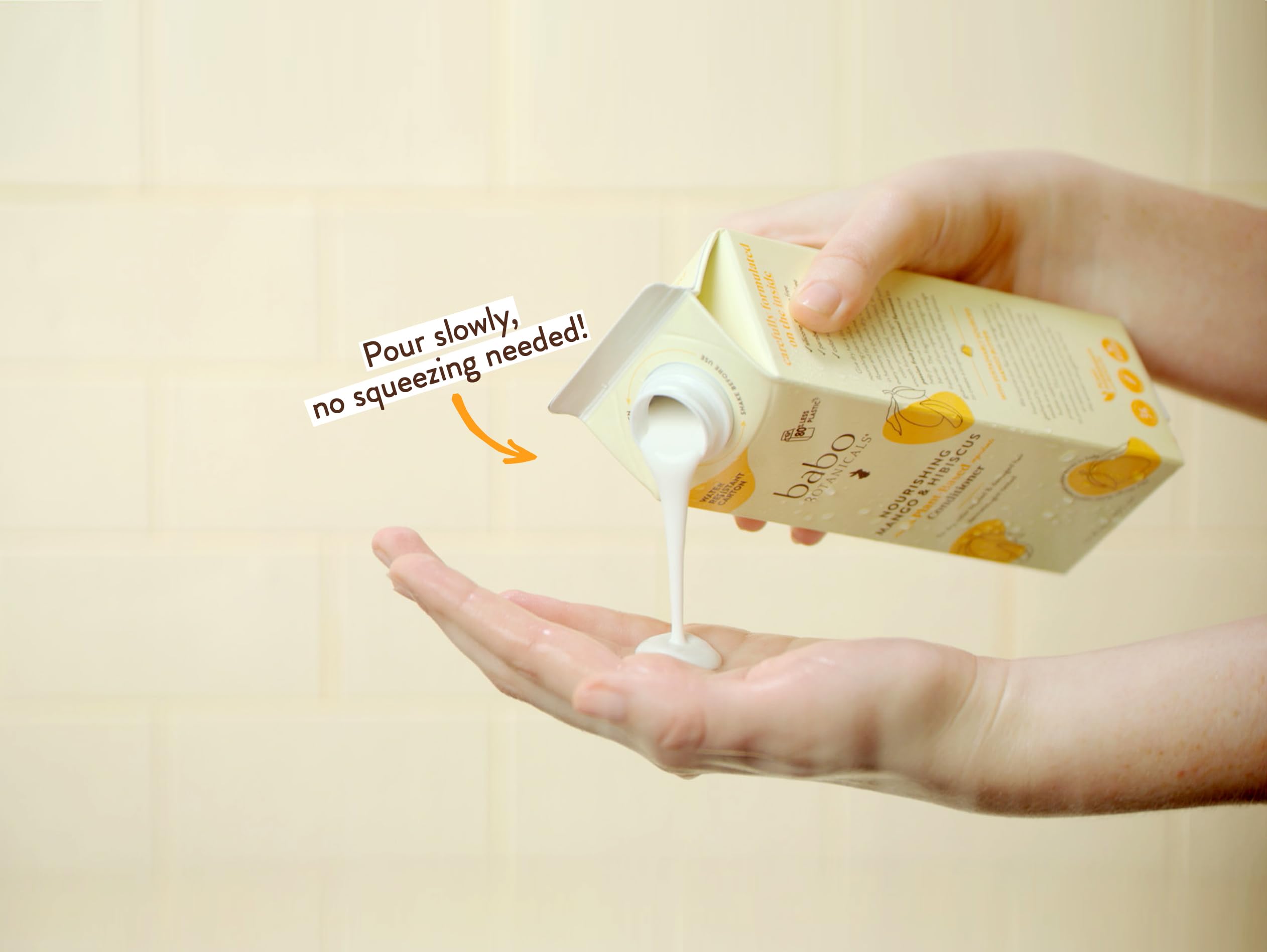 Babo Botanicals Nourishing Mango & Hibiscus Conditioner - For Dry, Damaged, Color-Treated Hair – Moisturize & Soften – Water-Resistant Carton 80% Less Plastic – Vegan – Silicone Free