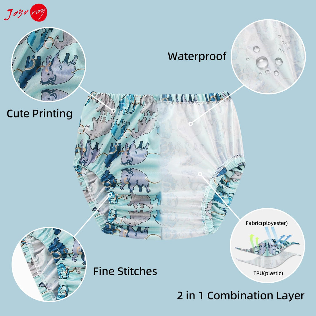 Joyo roy Plastic Underwear for Potty Training Underwear for Boys 1T Rubber Pants for Babies Clothing Covers Plastic Diaper Cover Waterproof Rubber Pants for Toddlers 4Pcs Swim Diaper Covers Toddlers