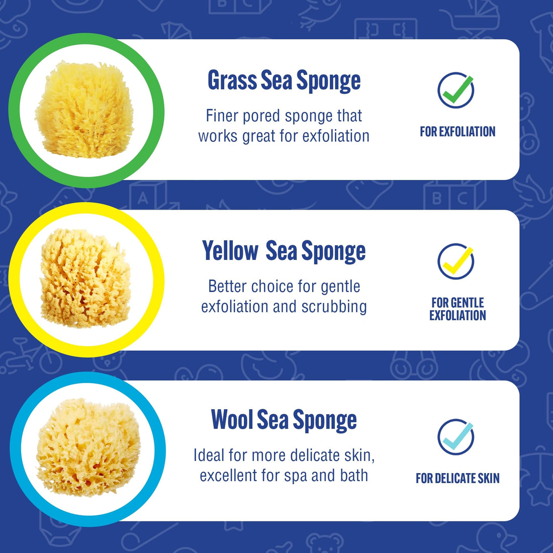 Baby Buddy Natural Yellow Sea Sponge, Newborn Bath Time Essential, Soft and Gentle for Tender Skin, Hypoallergenic and Biodegradable, 1 Pack