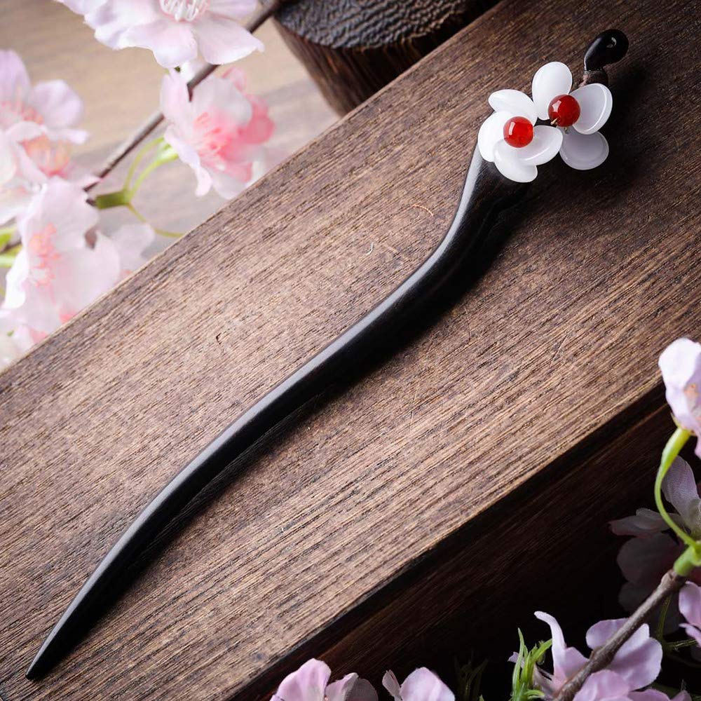 TOP SEWING Model A, Wooden: Handmade Wooden Hair Stick, Women Retro Hairpin Flower Decor Model A