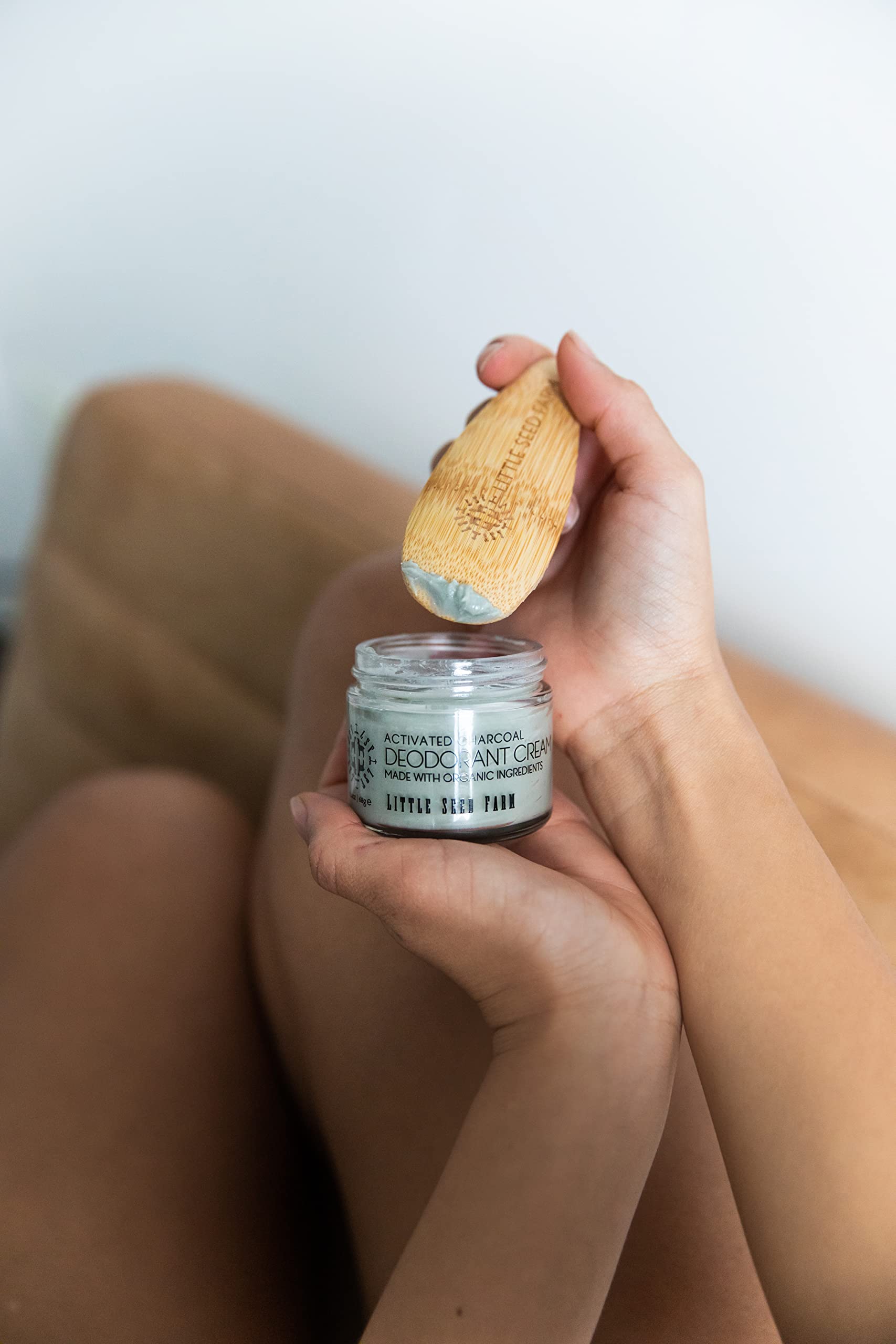 Little Seed Farm Natural Deodorant Cream, Activated Charcoal, Aluminum-Free, Baking.