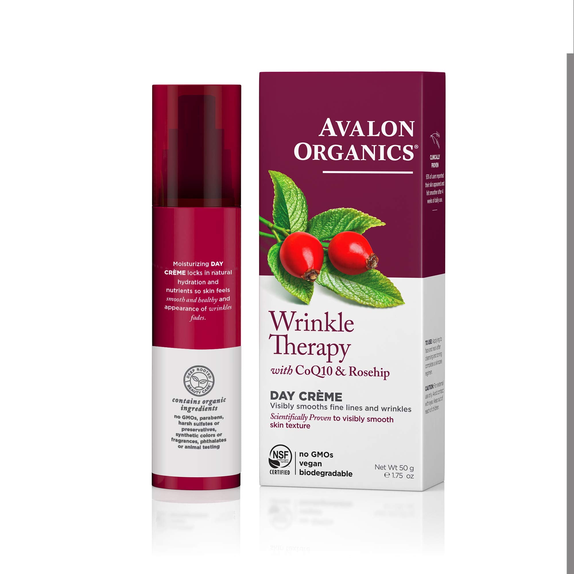 Avalon Organics CoQ10 Wrinkle Defense Creme with SPF 15, 51ml