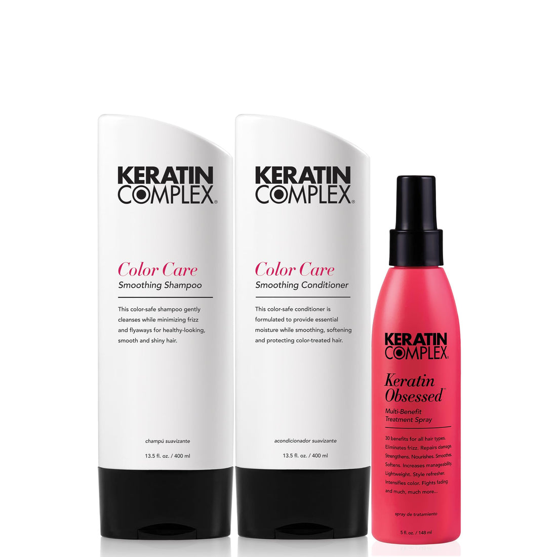 Keratin Complex - KCEXPRESS Treatment Aftercare Kit - 13.5 fl oz Color Care Shampoo, 13.5 fl oz, Color Care Conditioner 13.5 fl oz, Keratin Obsessed