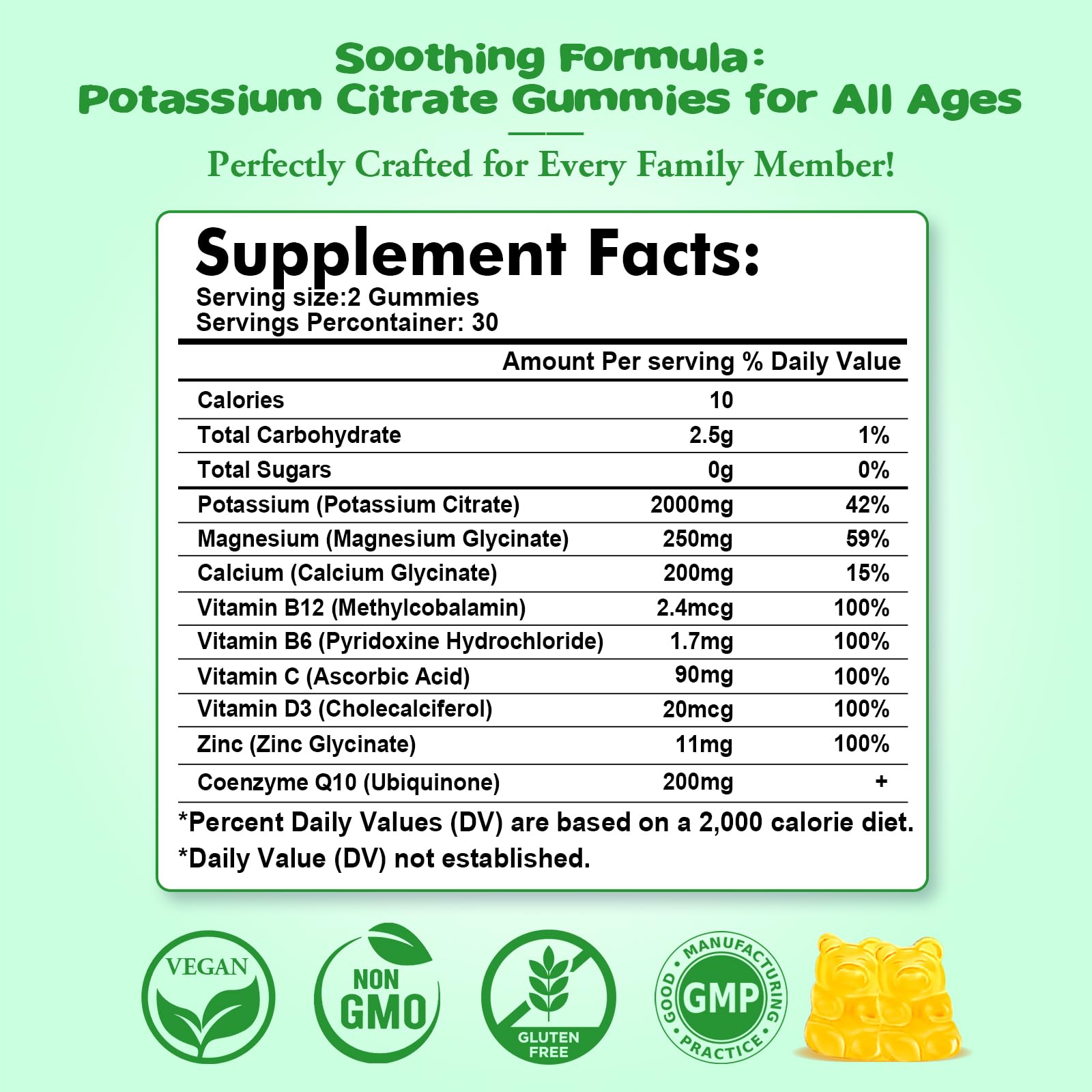 2 Pack Potassium Citrate Gummies – High Potency Potassium Supplement for Muscle Health, Leg Cramp Relief, Electrolyte Balance – Vegan, Non-GMO, Gluten-Free, Pineapple Flavor, 120 Count