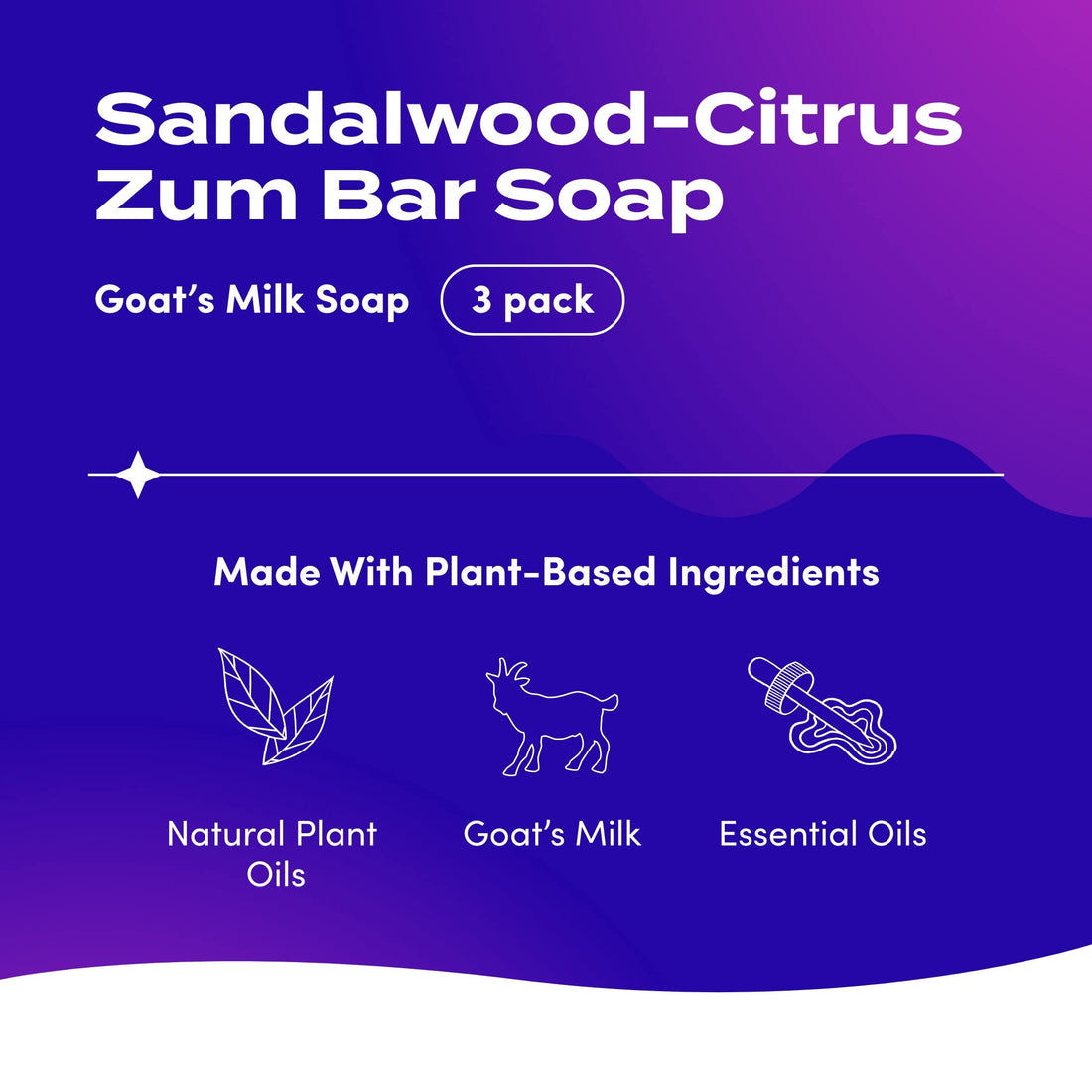 Indigo Wild: Zum Bar Goat's Milk Soap Bar, Sandalwood Citrus 3 oz (3 pack)
