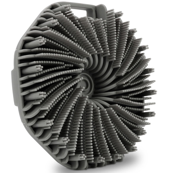 WETANG Silicone Body Scrubber,Exfoliating Body Scrubbers for use in Shower,Silicone Body Brush for Showering and Anti-Slippery Handles for All Skin Types(Grey)