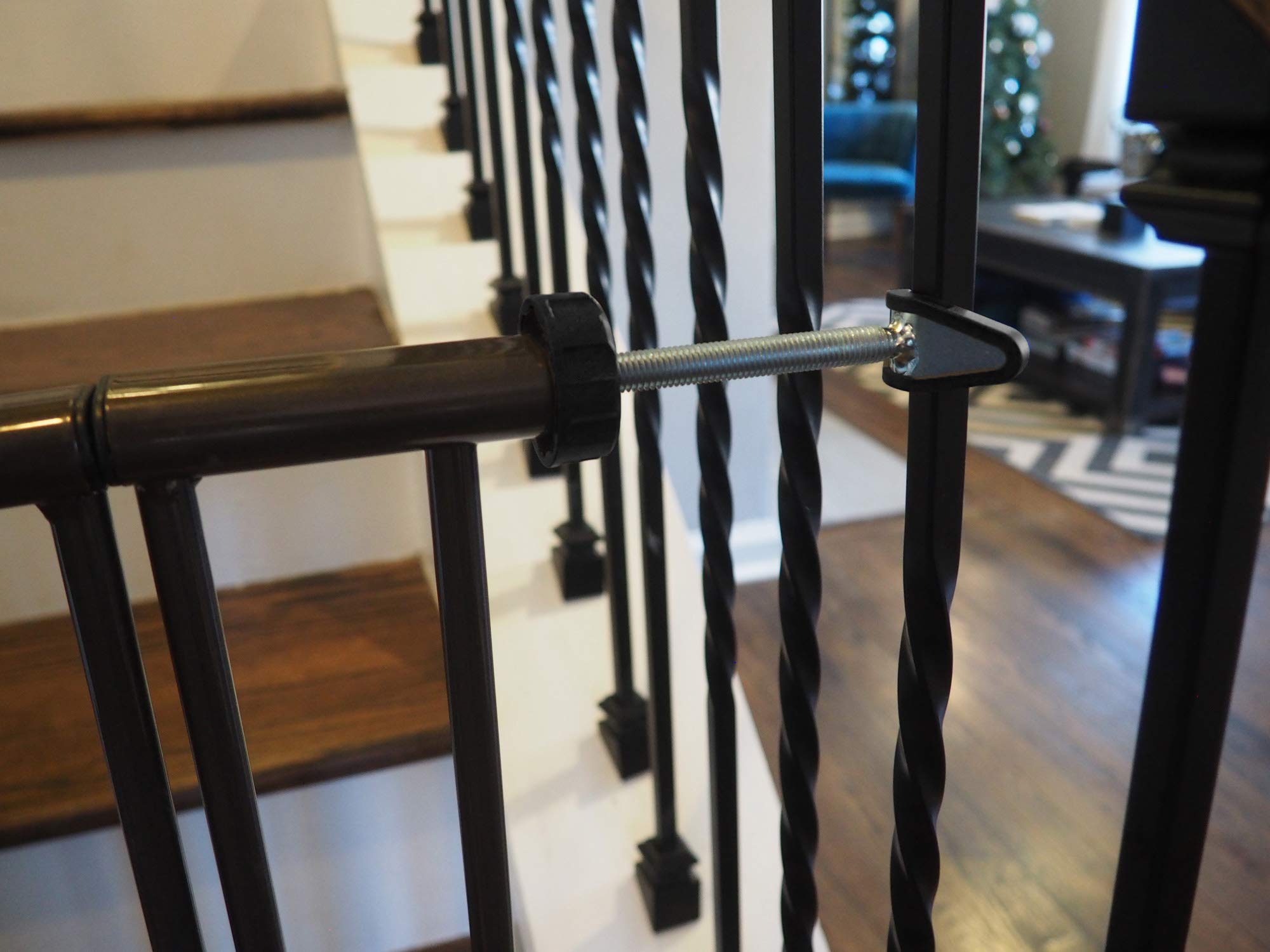 Baby Gate Guru Extra Long M10 (10mm) Stair Banister Adapter Y-Spindle Rods 2 Pack for Pressure Mounted Baby and Pet Safety Gates (10mm, Black)