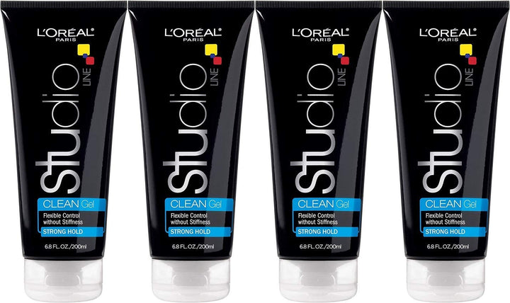 L'Oreal Studio Line Clear Minded Clean Gel, Strong Hold 6.80 oz (Pack of 4)