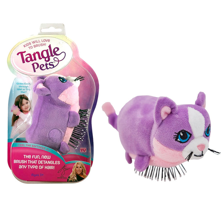 Tangle Pets CUPCAKE THE CAT- The Detangling Brush in a Plush, Great for Any Hair Type.