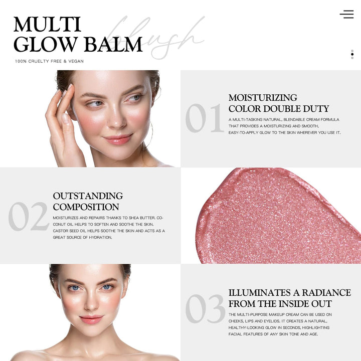 bayfree Multi Glow Balm, Cream Blush for Cheeks, Blush Balm Face Makeup, Radiant Finish, Hydrating, Creamy, Lightweight & Blendable Color, Face Makeup, 0.63 Oz (Pink Sakura)