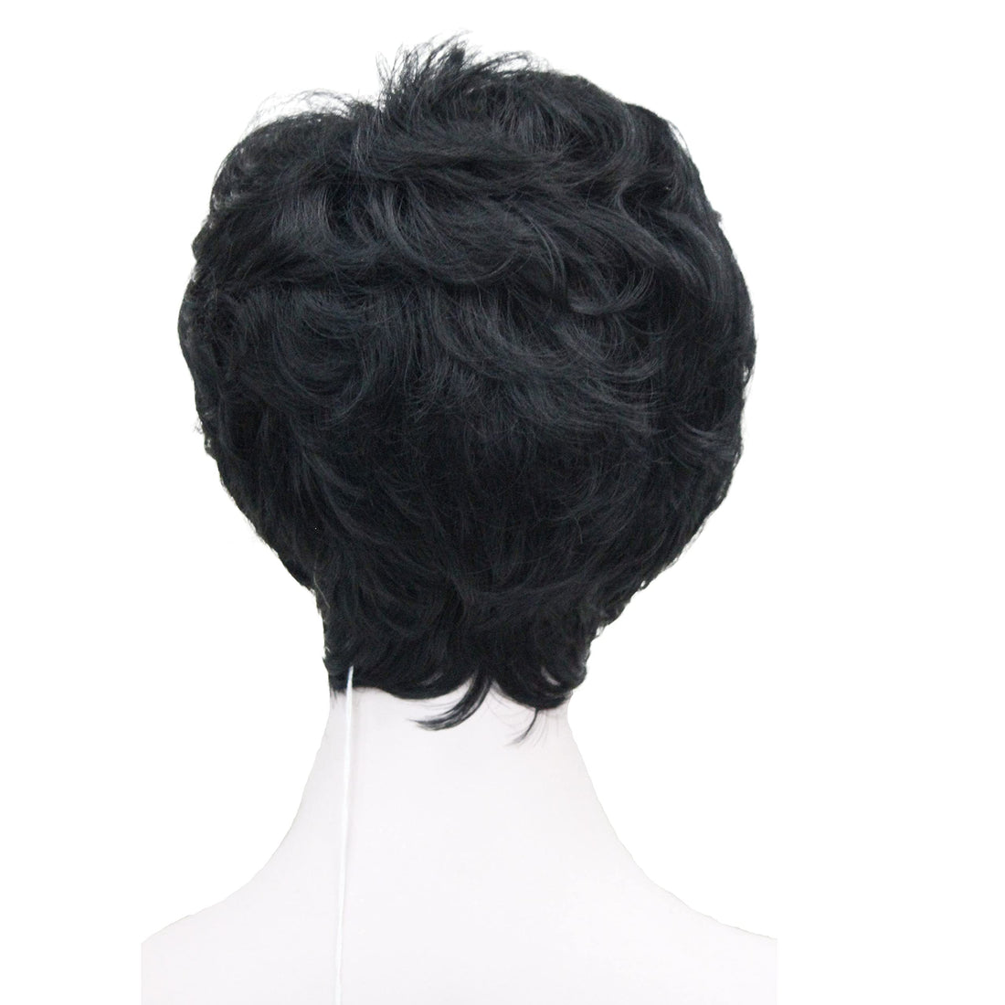1: Wiginway Lady Women Short Syntheic Natural Wave Wigs Dark Black Hair Wig Short Bob Wigs(Dark Black#1)11 Color