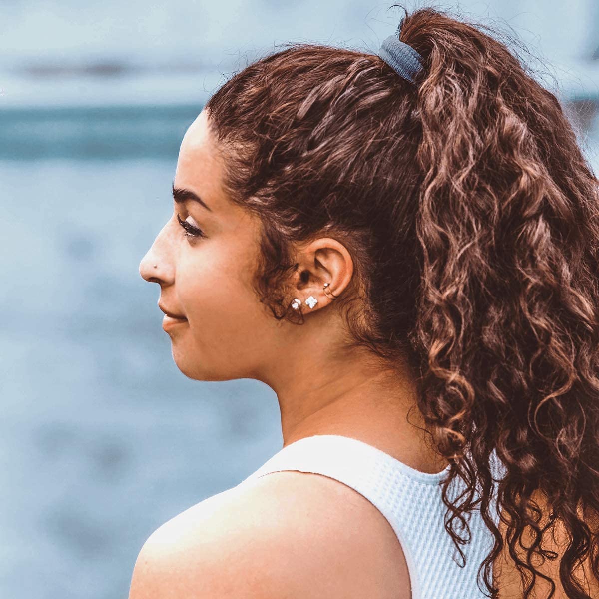 Burlybands - The Ultimate Hair Ties for Thick Heavy or Curly Hair. No Slipping Damage Breaking or Stretching Out. Seamless Ponytail Holders Scrunchies Sports Hair Ties for Thick Hair (Dk Gray 3 Pcs)