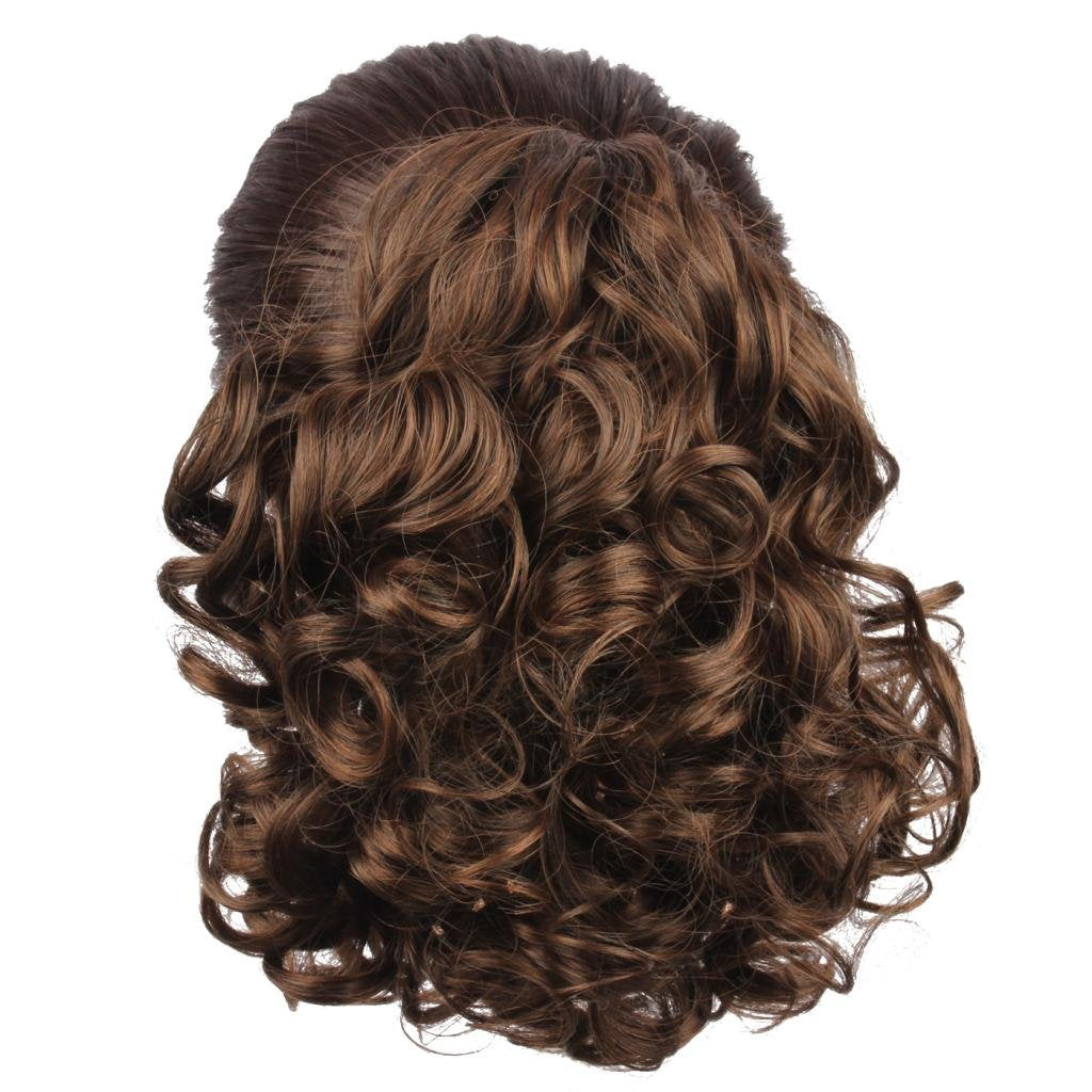 Generic Hair Bun Medium Long Curly Synthetic Hairpiece Light Brown