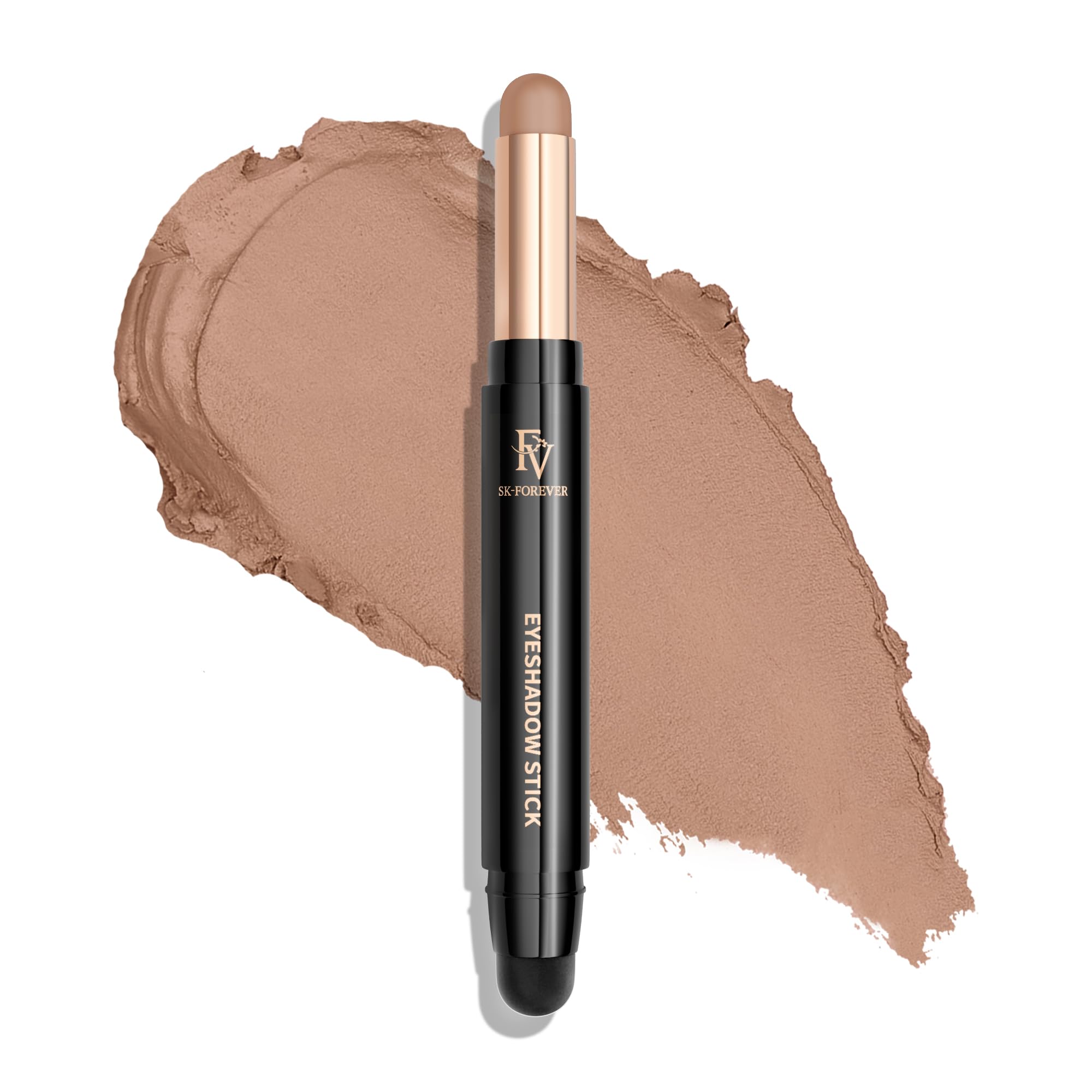 FV Long Lasting Cream Eyeshadow Stick, Waterproof & High Pigmented Eye Shadow Sticks Duo with Blending Sponge, Crease-Proof & Natural Finish Eyeshadow Pencil, Vanila Matte