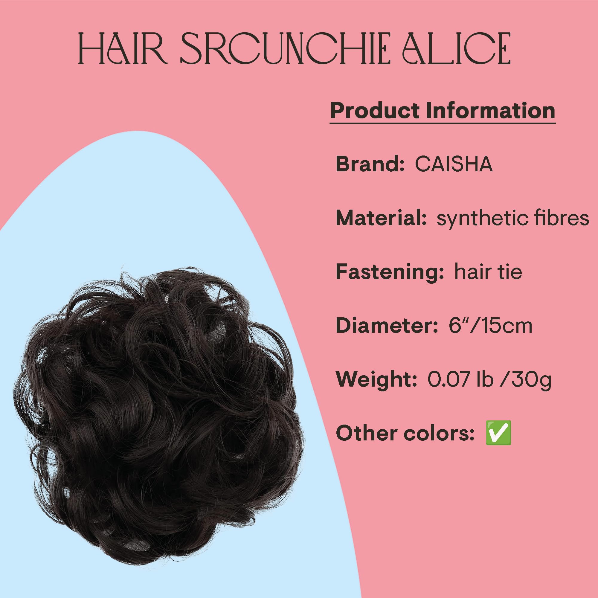 dark brown chocolate 6 : PRETTYSHOP Scrunchie Scrunchy Bun Up Do Hair piece Hair Ribbon Ponytail Extensions Wavy Curly or Messy dark brown chocolate 6