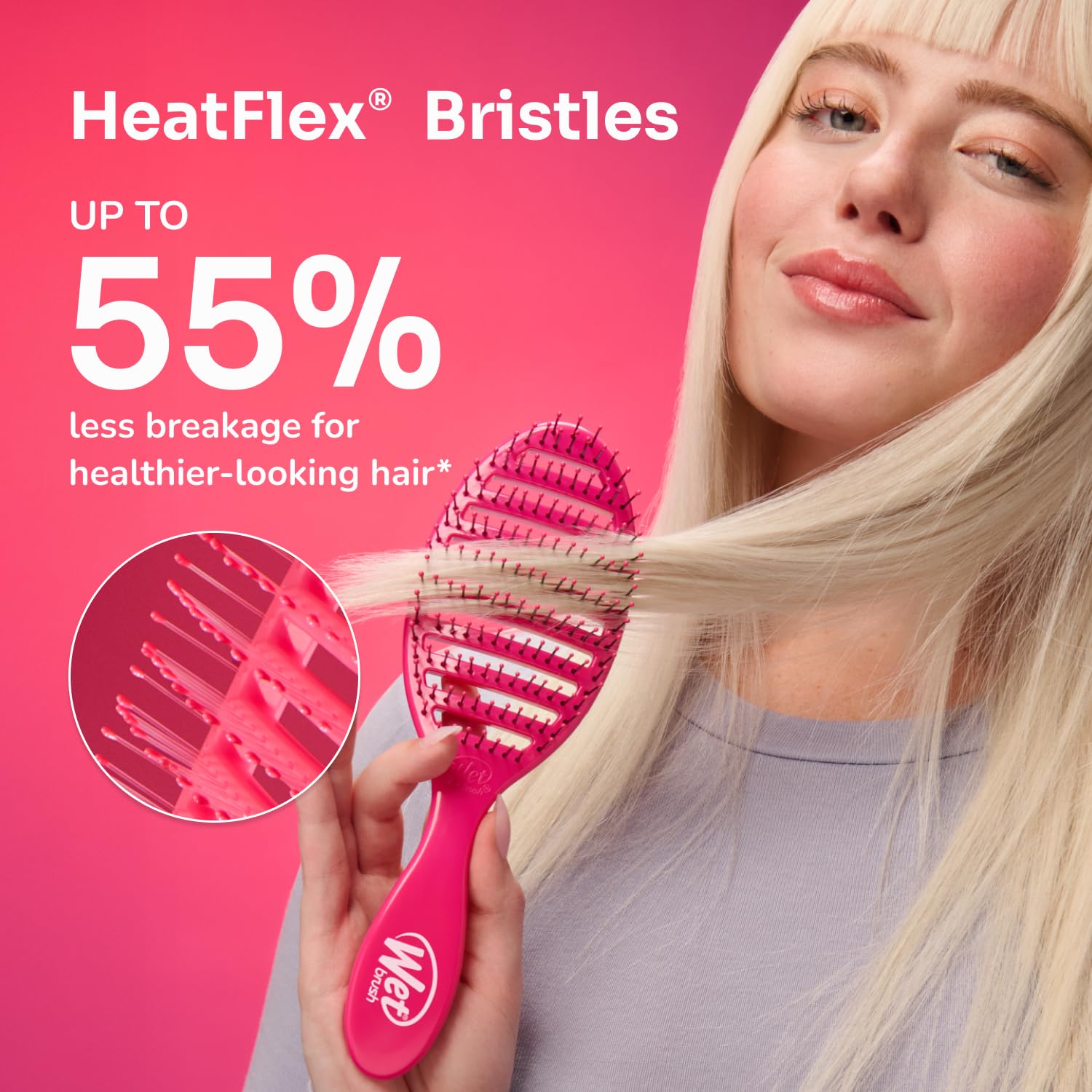 Wet Brush Speed Dry Hair Brush, Black Frost - Vented Design & Soft HeatFlex Bristles Are Blow Dry Safe - Ergonomic Handle Manages Tangles - Pain-Free Hair Accessories