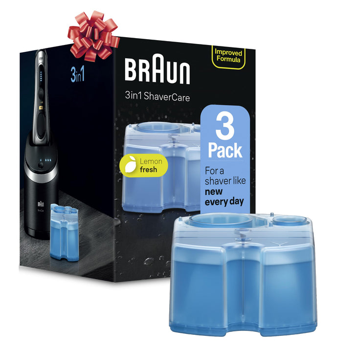 Braun Clean & Renew Refill Cartridges CCR, Replacement Shaver Cleaner Solution for Clean&Charge Cleaning System, Pack of 3