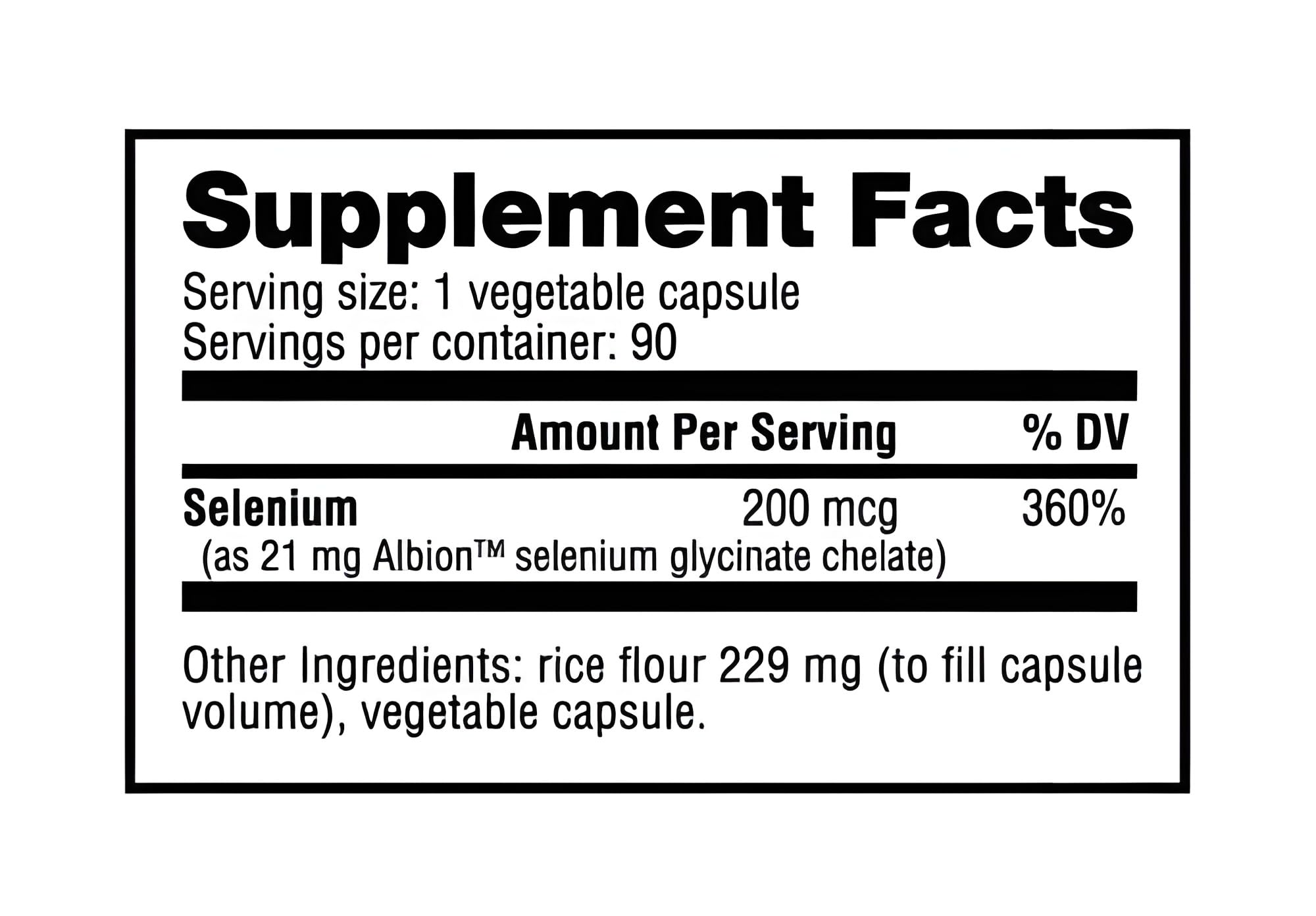 NutraBio Selenium Supplement, 200mcg - 90 Vegetable Capsules