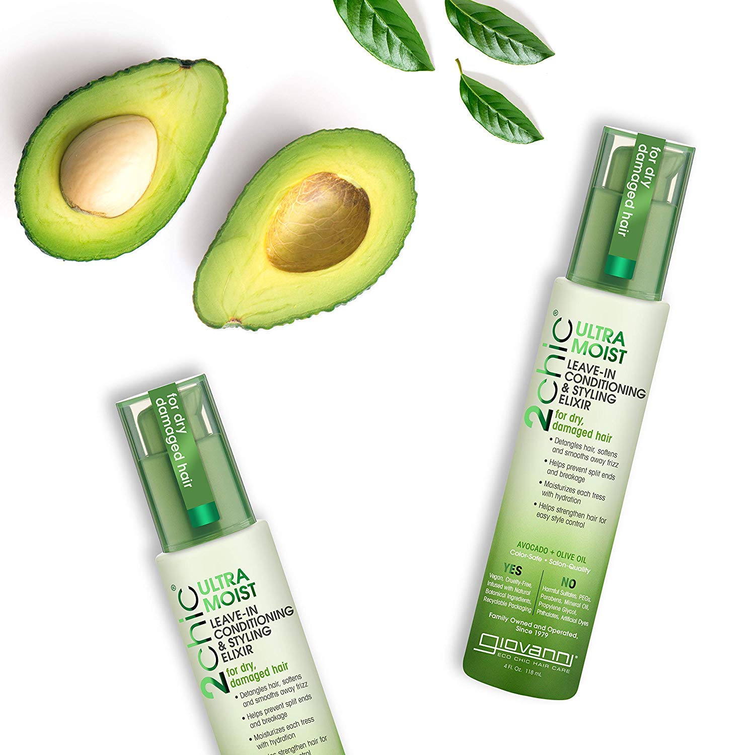2Chic Conditioner, Leave In Avocado and Olive Oil 4 OZ by Giovanni Cosmetics