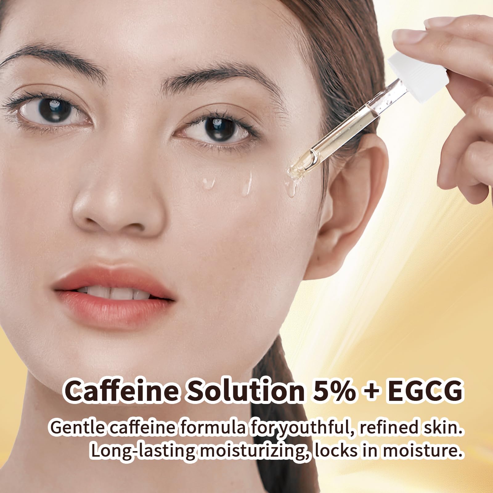 Caffeine Solution 5% + EGCG, Caffeine Eye Serum For Moisturizing, Targets Dark Circles & Puffiness, 1 PCS Natural Under Eye Serum For Facial Wrinkles & Fine Lines.