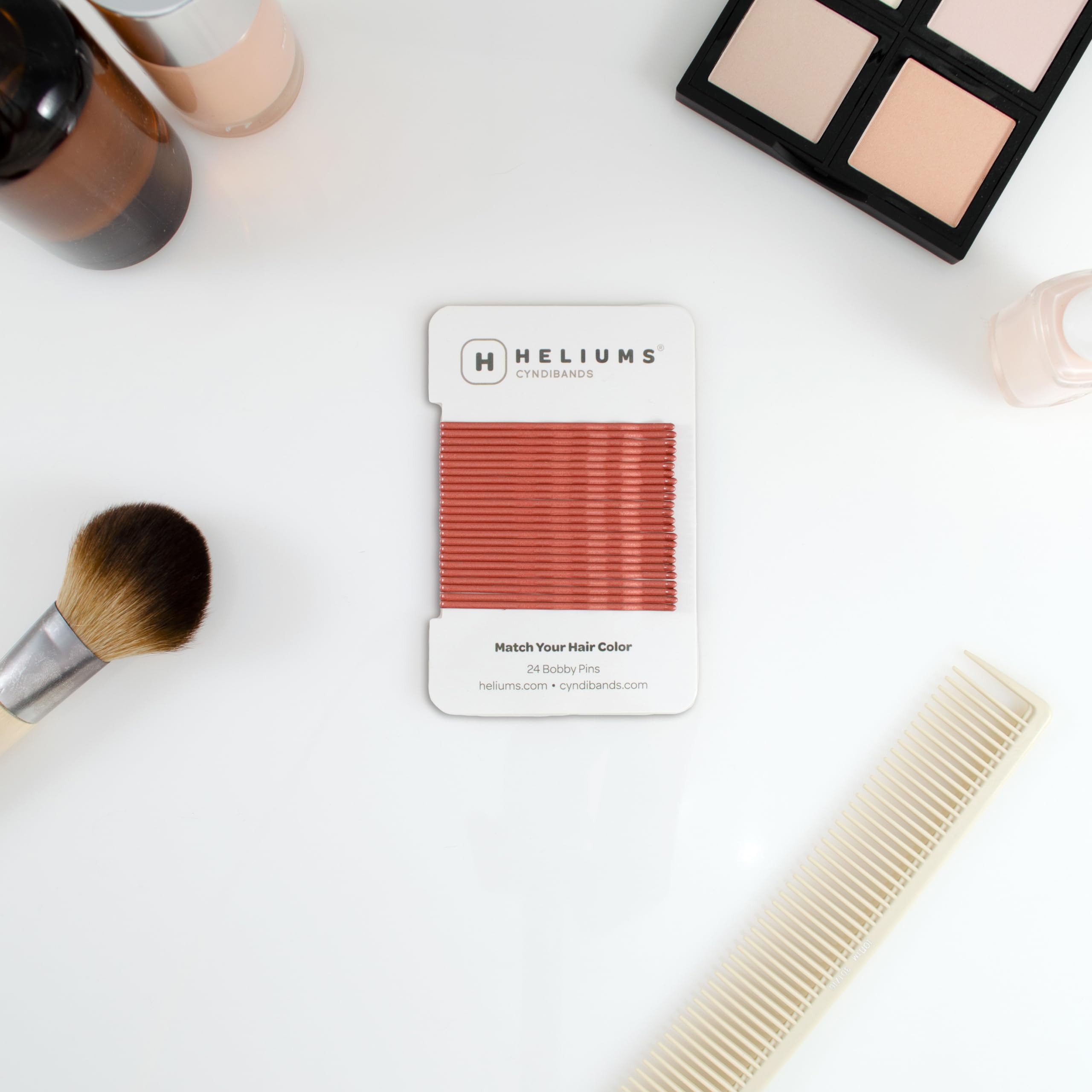 Heliums Large Bobby Pins - Auburn Red - 2.5 Inch Extra Long Wavy Hair Pins - 24 Pack