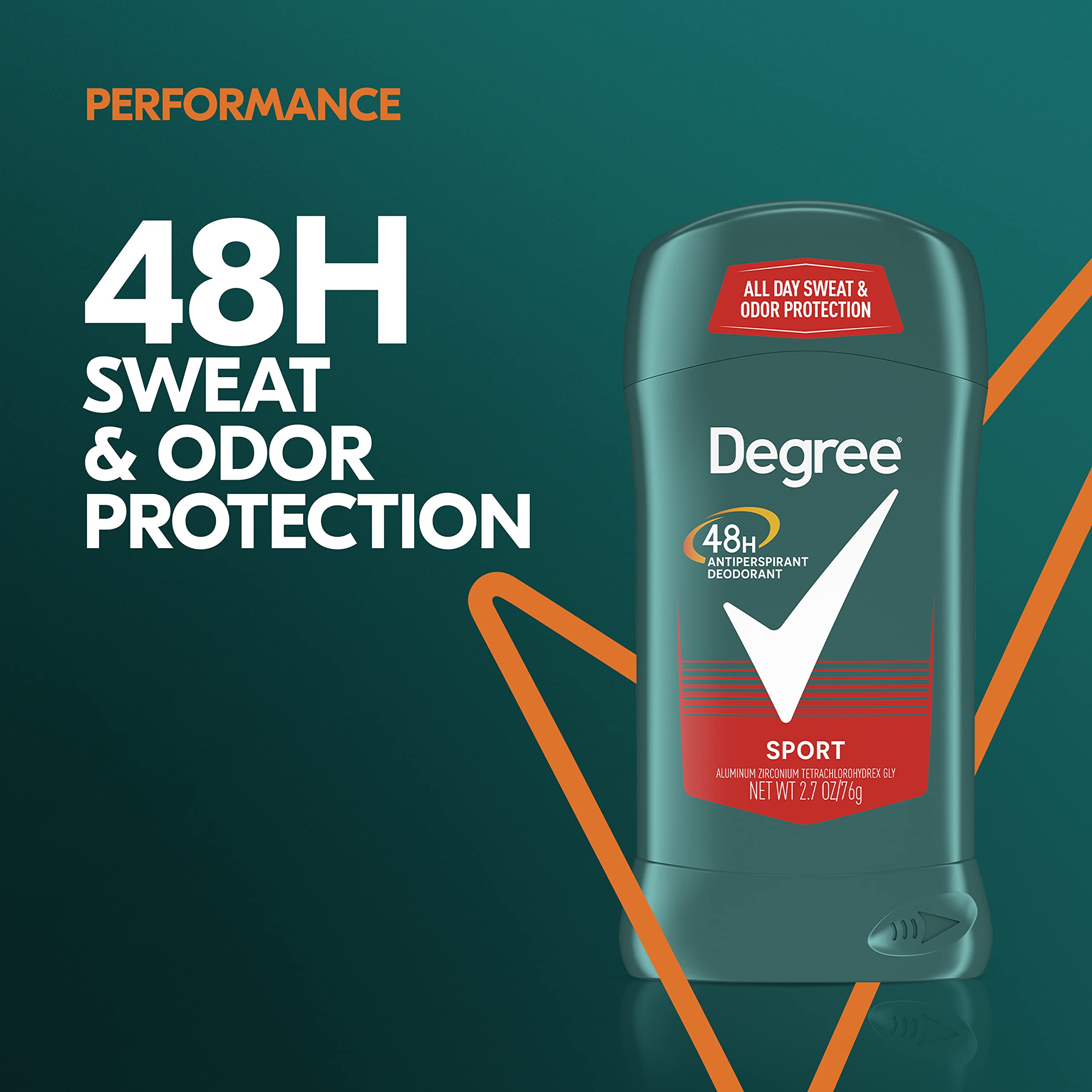 Degree Men Original Protection Antiperspirant Deodorant Sport Pack of 6 48-Hour Sweat and Odor Protection Antiperspirant For Men 2.7 oz