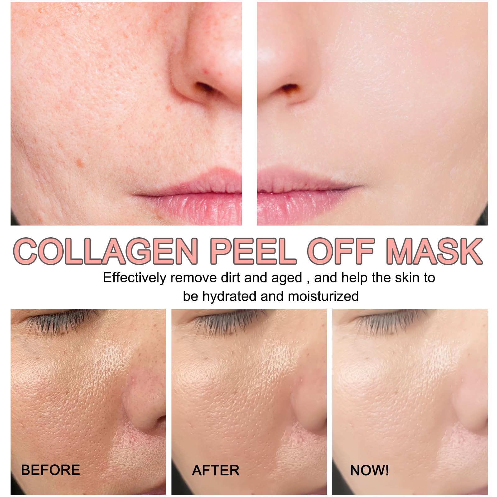 ZCMN Collagen Night Wrapping Mask for Face, Hydrolyzed Collagen Peel Off Facial Mask, Smooth & Tight Skin, Reduce Fine Lines & Dullness, Sensitive Care For All Skin