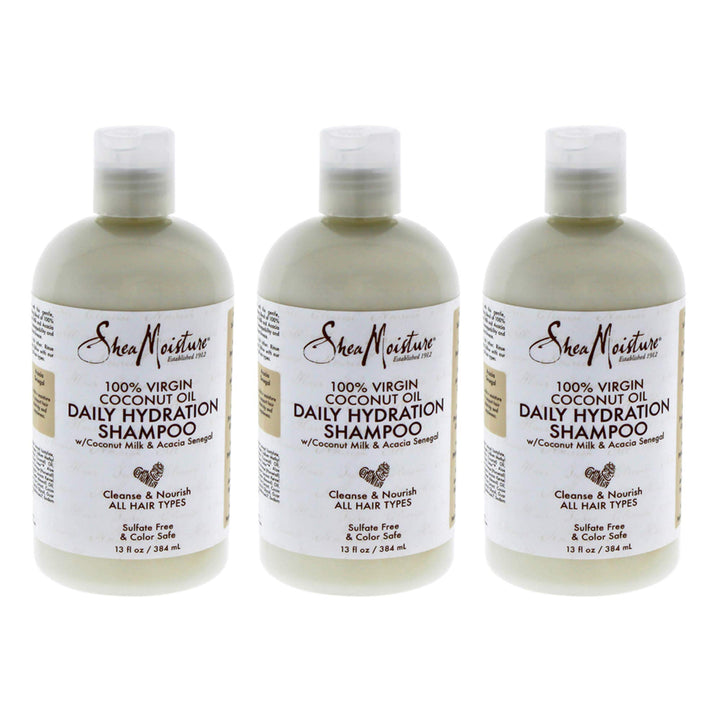 Shea Moisture 100% Virgin Coconut Oil Shampoo 13 Ounce (Pack of 3)