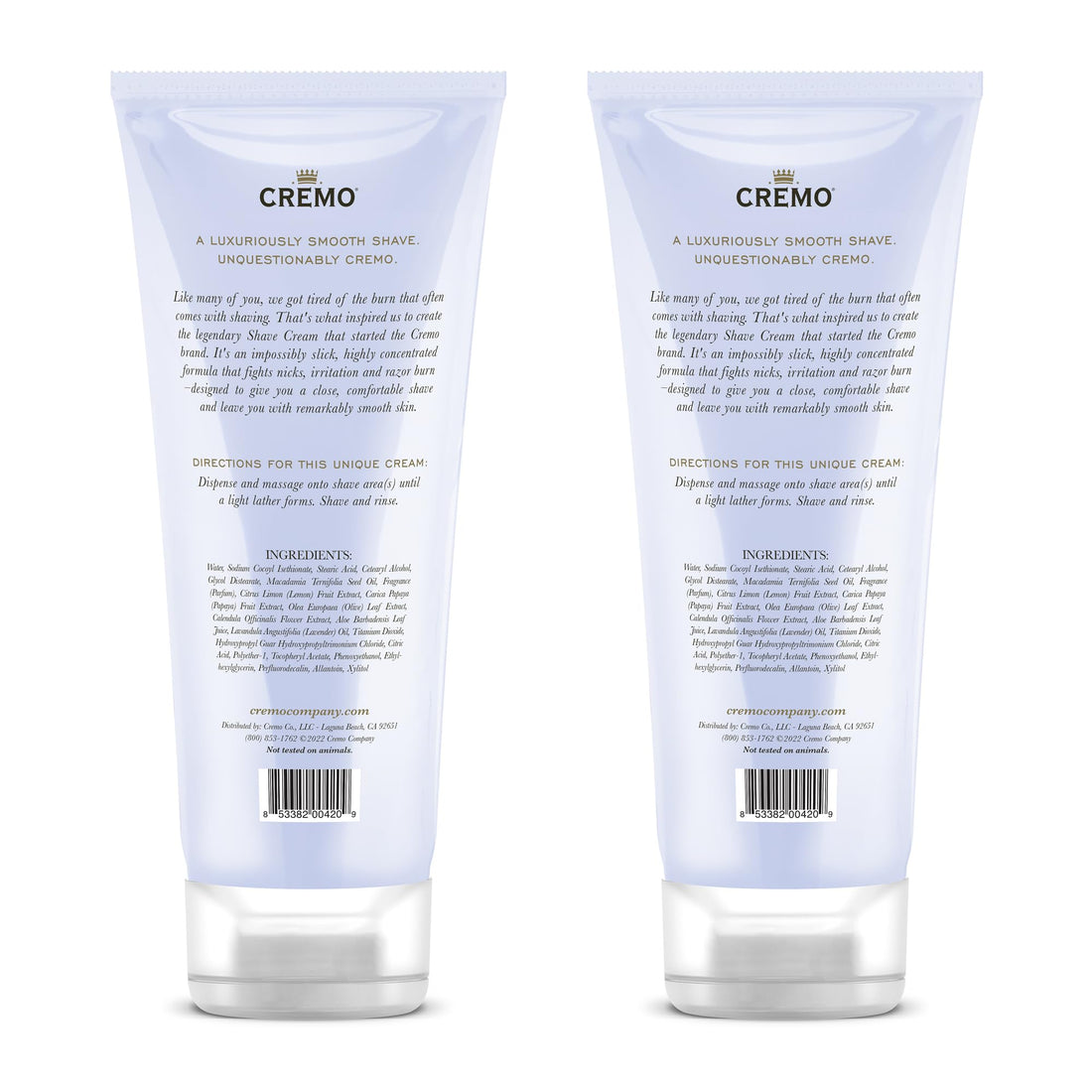 Cremo French Lavender Moisturizing Shave Cream, Astonishingly Superior Shaving Cream For Women, Fights Nicks, Cuts And Razor Burn, 6 oz, 2-Pack