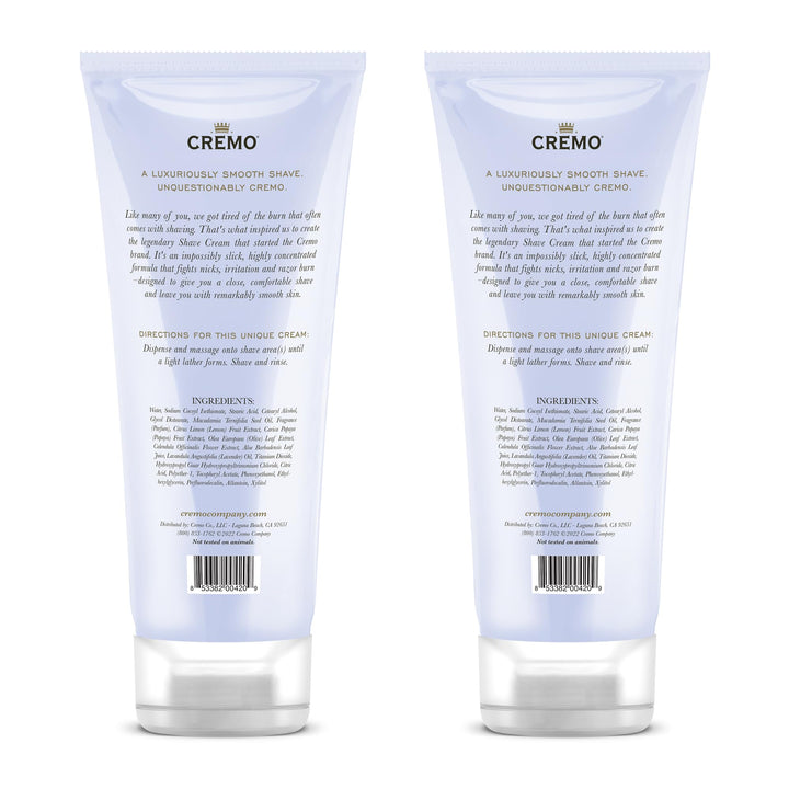 Cremo French Lavender Moisturizing Shave Cream, Astonishingly Superior Shaving Cream For Women, Fights Nicks, Cuts And Razor Burn, 6 oz, 2-Pack