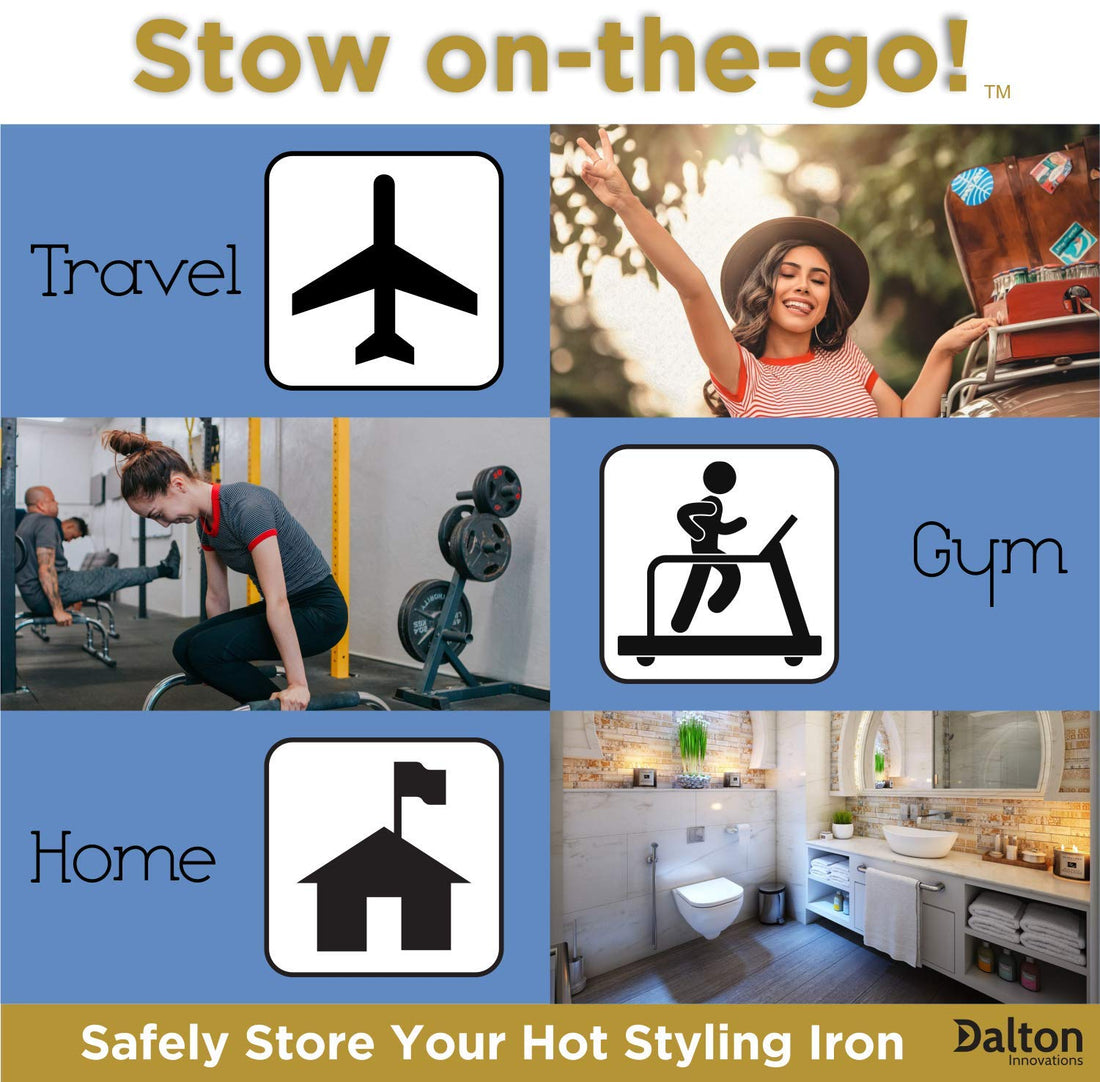 Case/Cover [Heat Resistant] for Curling Irons, Flat Irons or Straighteners, and Styling Irons, Silicone Coated Lining and Quilted Cotton Pouch for Travel, Gym, or Home [Tie Dye Red]