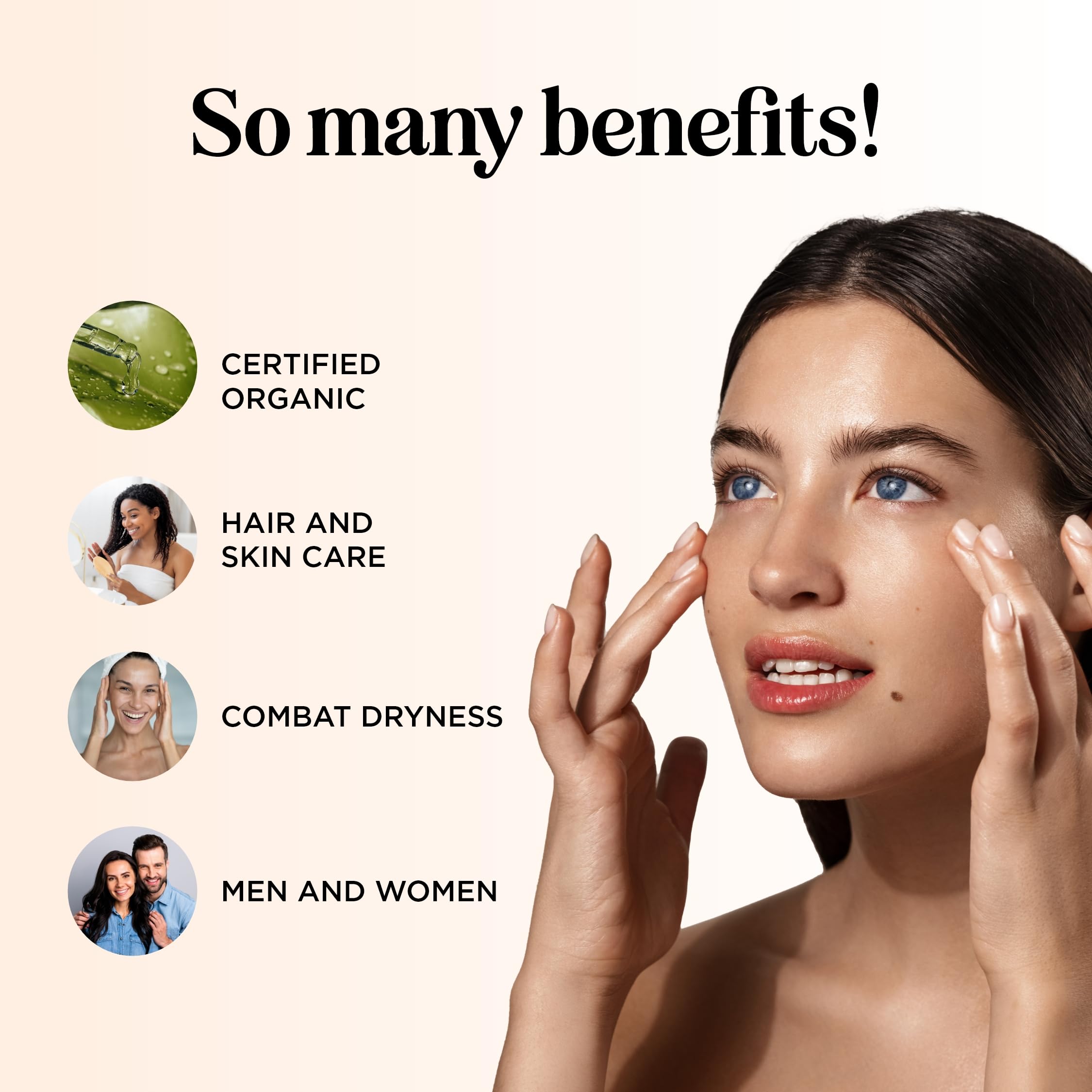 Certified Organic Argan Oil for Hair Skin & Nails - 100% Pure Moroccan Argan Oil Organic Cold Pressed and Unrefined - Fast Absorbing Hair Body and Face Moisturizer plus Beauty DIYs (4 Fl Oz)