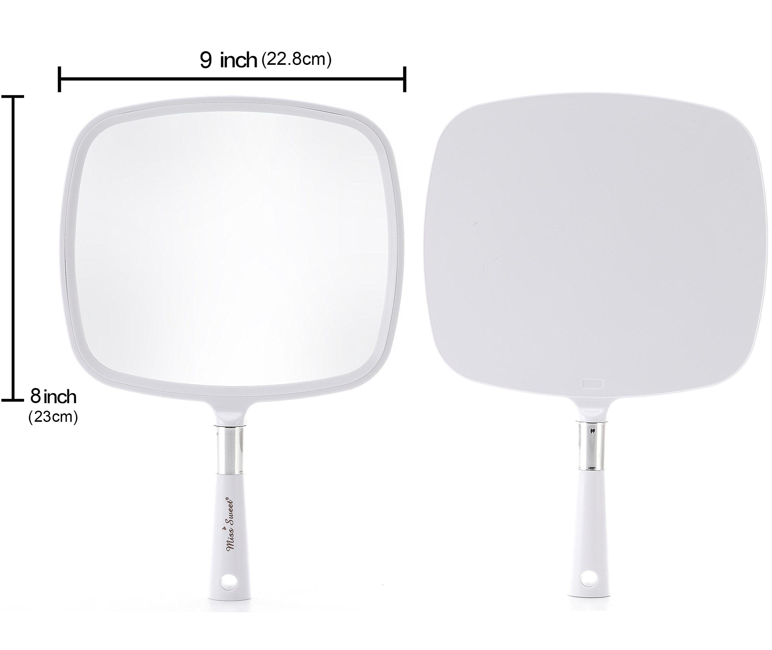 Miss Sweet Handheld Mirror Makeup Mirror 9inch8inch (White)