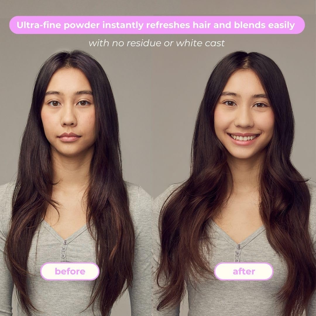 Dry Shampoo Powder to Absorb Oils, Instantly Refresh All Hair Styles, Non-Aerosol with Natural Purifying Ingredients, Long Lasting Travel Size Bottle with Precision Pump