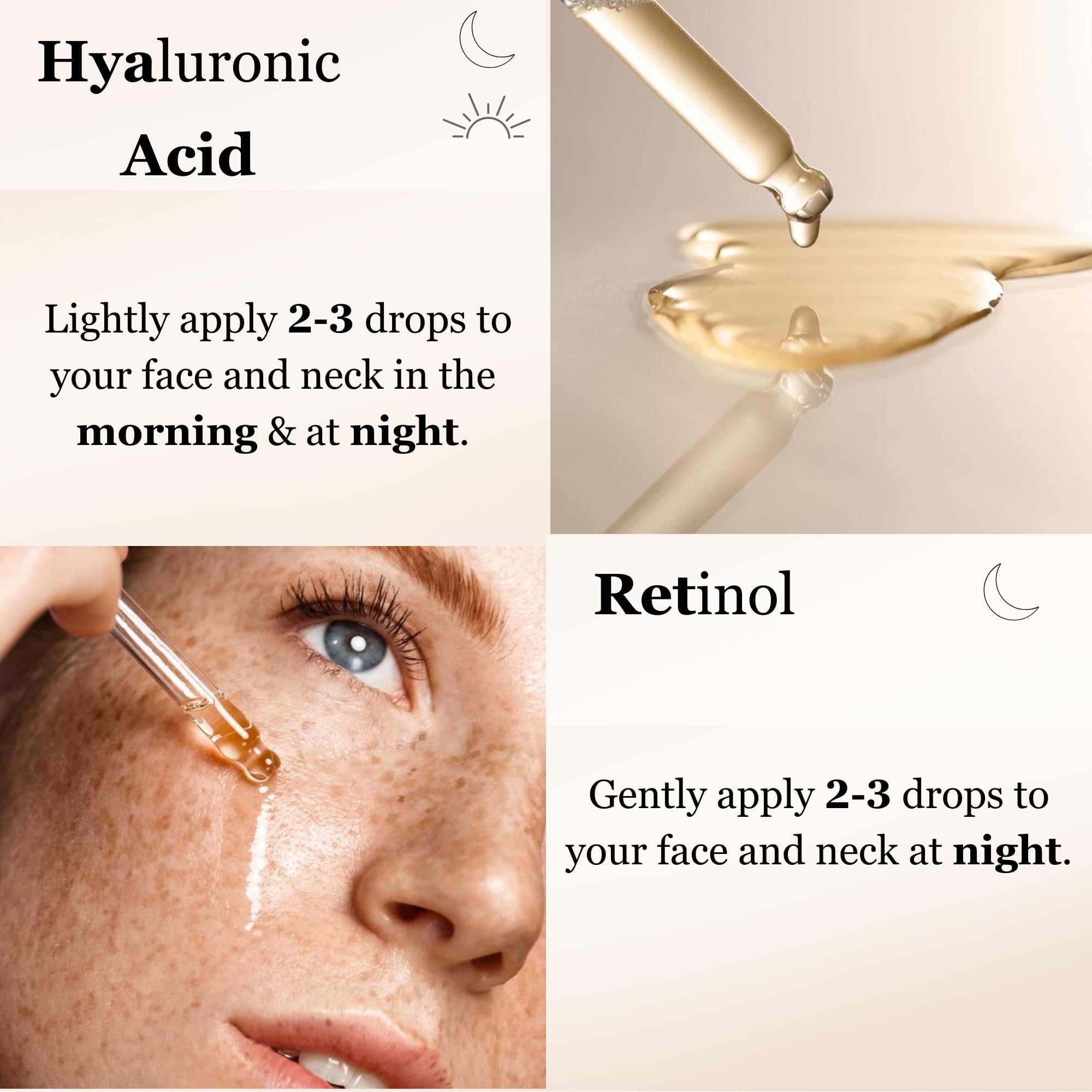 Anti-Aging Facial Serum Set of 2 | 2.5% Retinol Serum for Face + Hyaluronic-Acid face serum | Anti-Wrinkle, Lifting, Firming Serums 2X1 Fl Oz