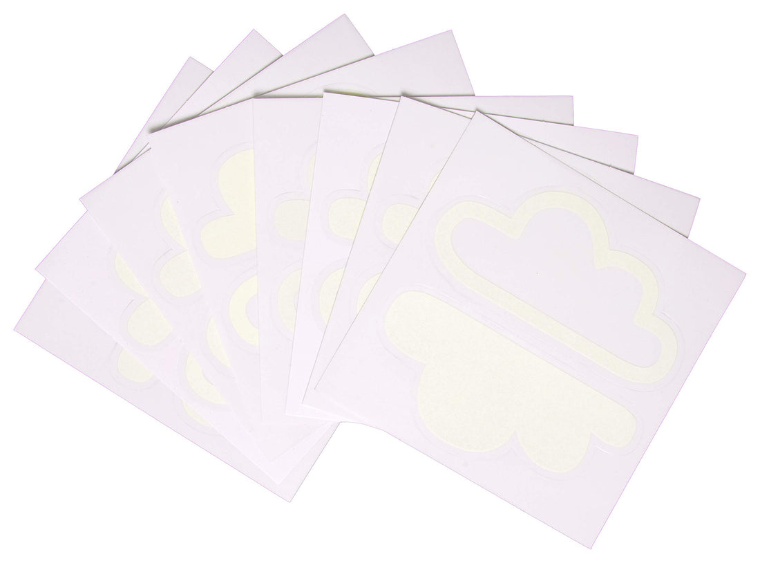Ubbi Glow-in-The-Dark Cloud Peel and Stick Decal Stickers, Decorative Sticker for Diaper Pail or Baby Nursery