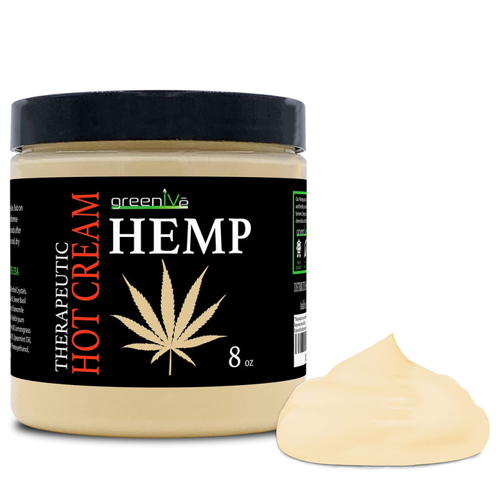 GreenIVe Hemp Hot Cream Soothing Moisturizing Hemp Hot Cream Exclusively on Amazon (8 oz Jar)