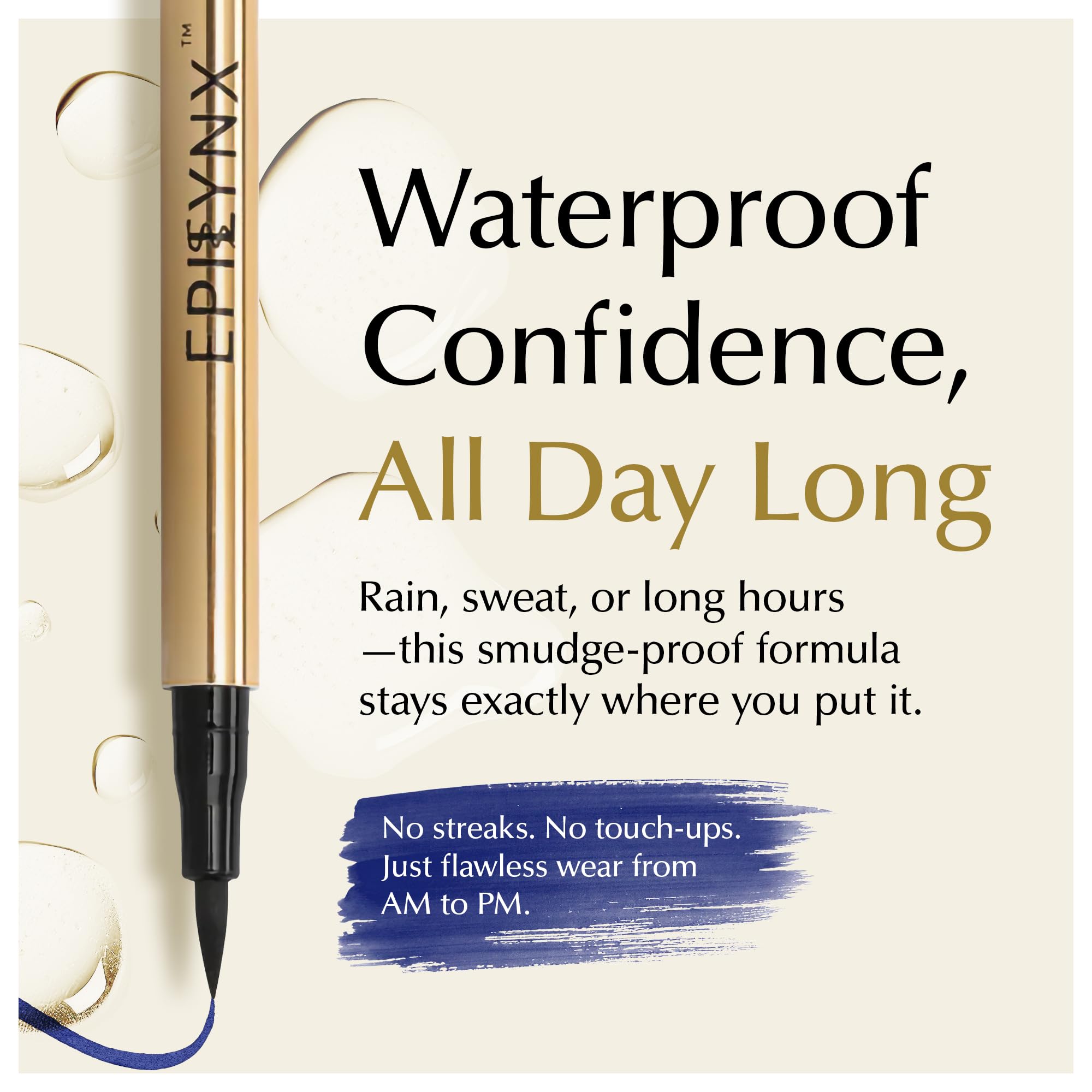EPILYNX Waterproof Eyeliner - Smudge-Proof Liquid Eyeliner Pen with Precision Tip for Smooth, Long-Lasting Application - Vegan, Hypoallergenic & Gluten-Free Eye Liner - 2mL Blue