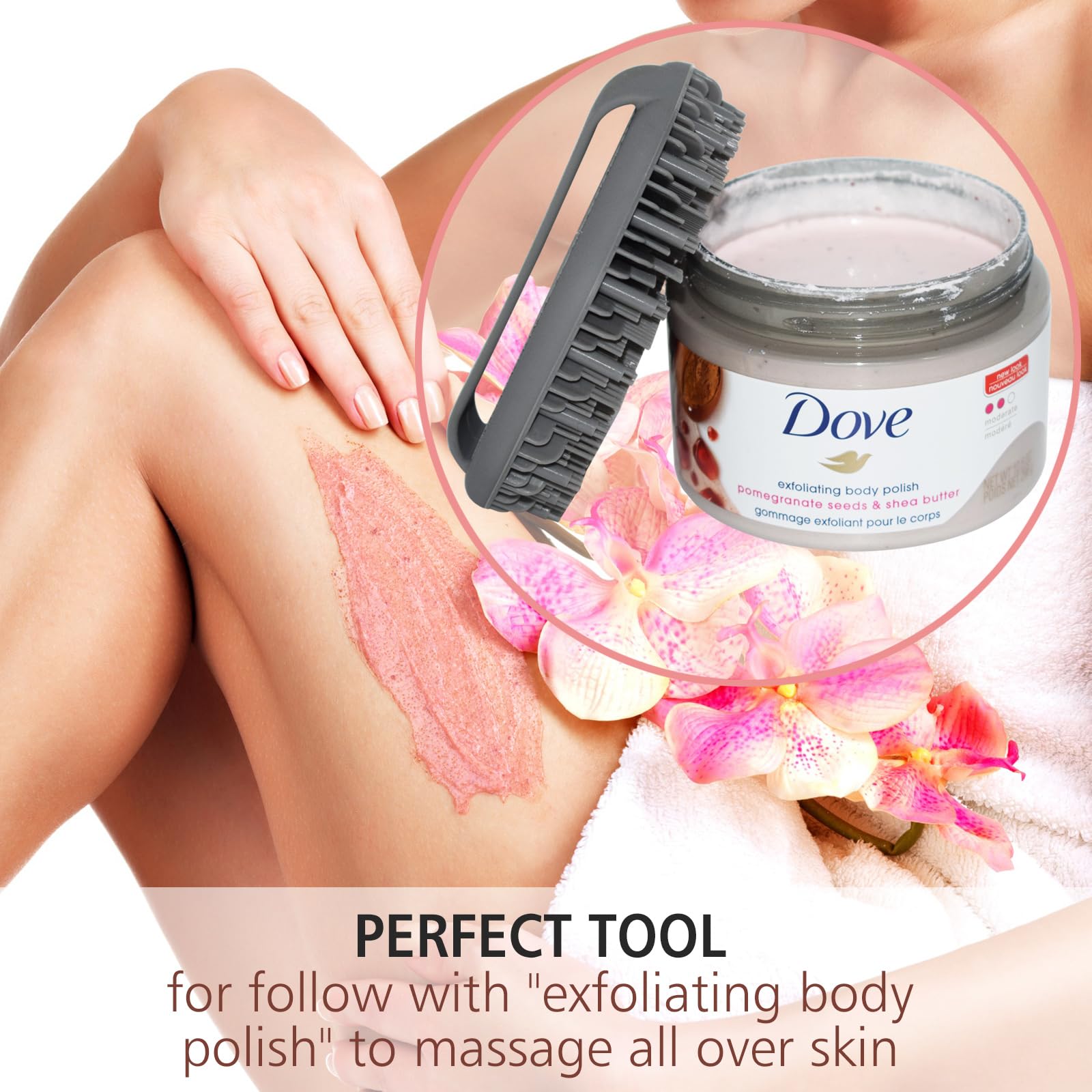 Silicone Body Scrubber,Exfoliating Bath Shower Brush Scrubbers Exfoliator for Sensitive Skin,Effective Showering Exfoliation and Gentle Massage (Silicone Black)