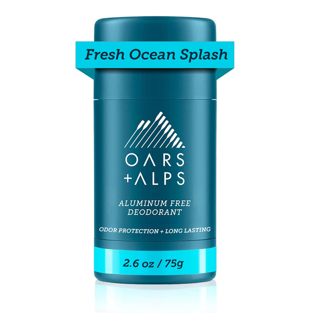 Oars + Alps Aluminum Free Deodorant for Men and Women, Dermatologist Tested and Made with Clean Ingredients, Vegan, Travel Size, Fresh Ocean Splash, 1 Pack, 2.6 Oz