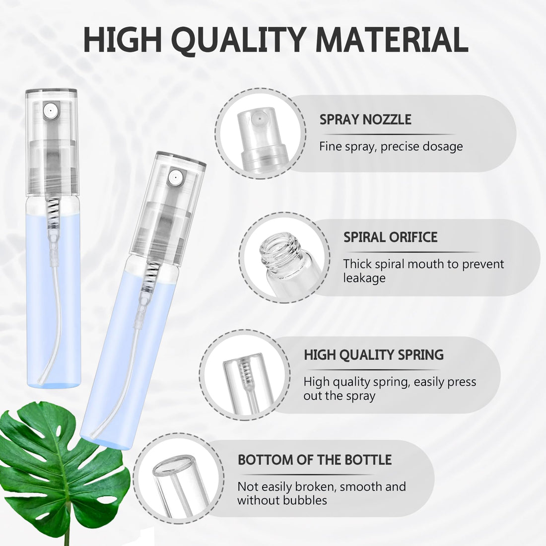Csdtylh Mini Spray Bottle 105PCS 5ML Clear Glass Perfume Bottles Refillable Fine Mist Spray Bottles Empty Fragrance Sample Spray Containers Cosmetics Atomizer for Cleaning,Travel,Essential Oils