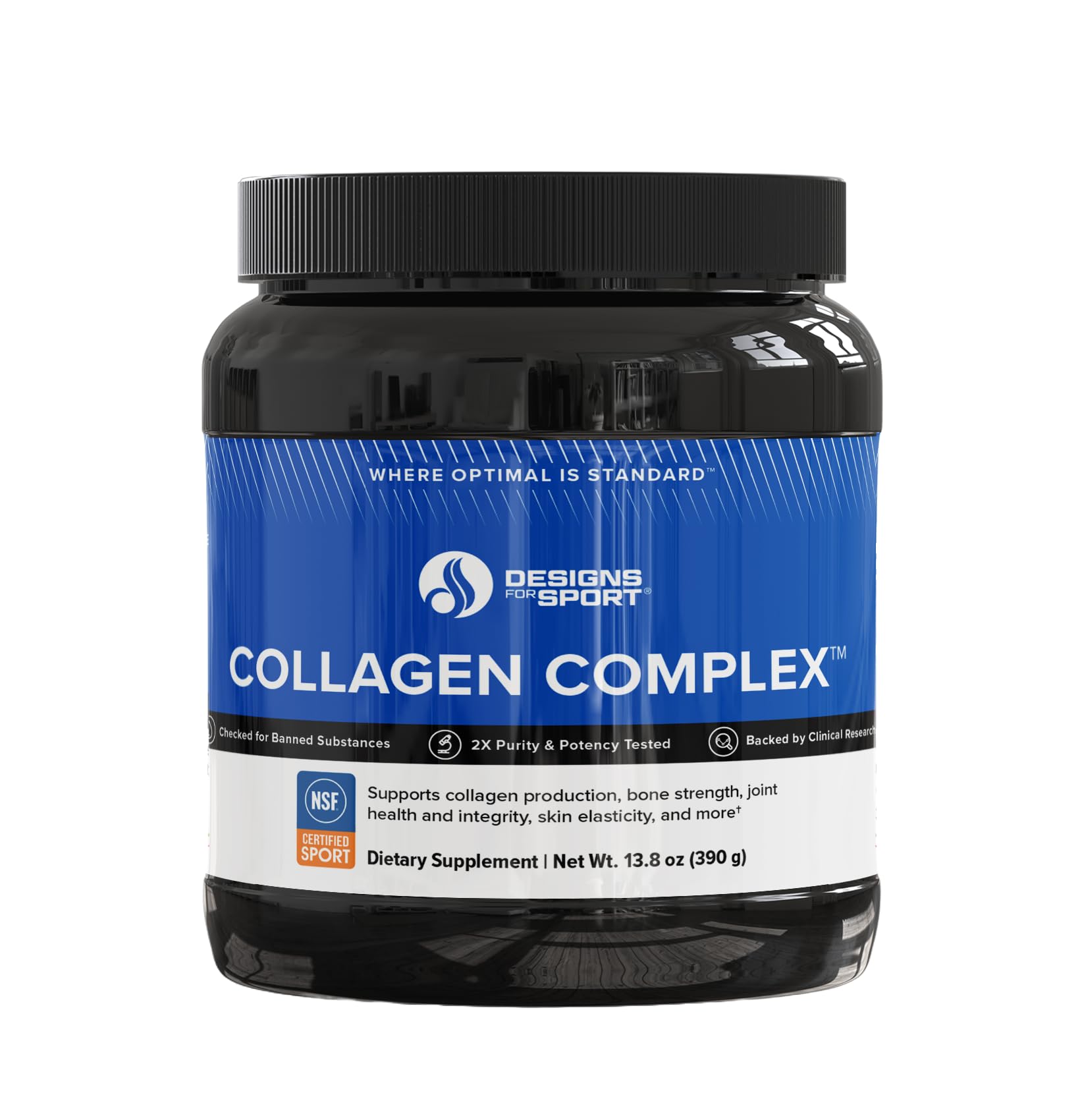 Designs for Sport Collagen Complex - NSF Certified for Sport Collagen Peptides Powder - Collagen for Joints, Bone Strength, Skin Elasticity (13.8 oz)