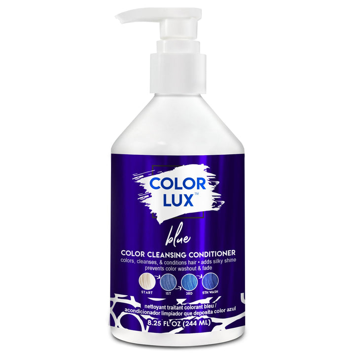 Color Lux Color Cleansing Conditioner, Blue, 3-in-1 Color Depositing Formula, Vegan, Sulfate-Free, Paraben-Free, 8.25 oz