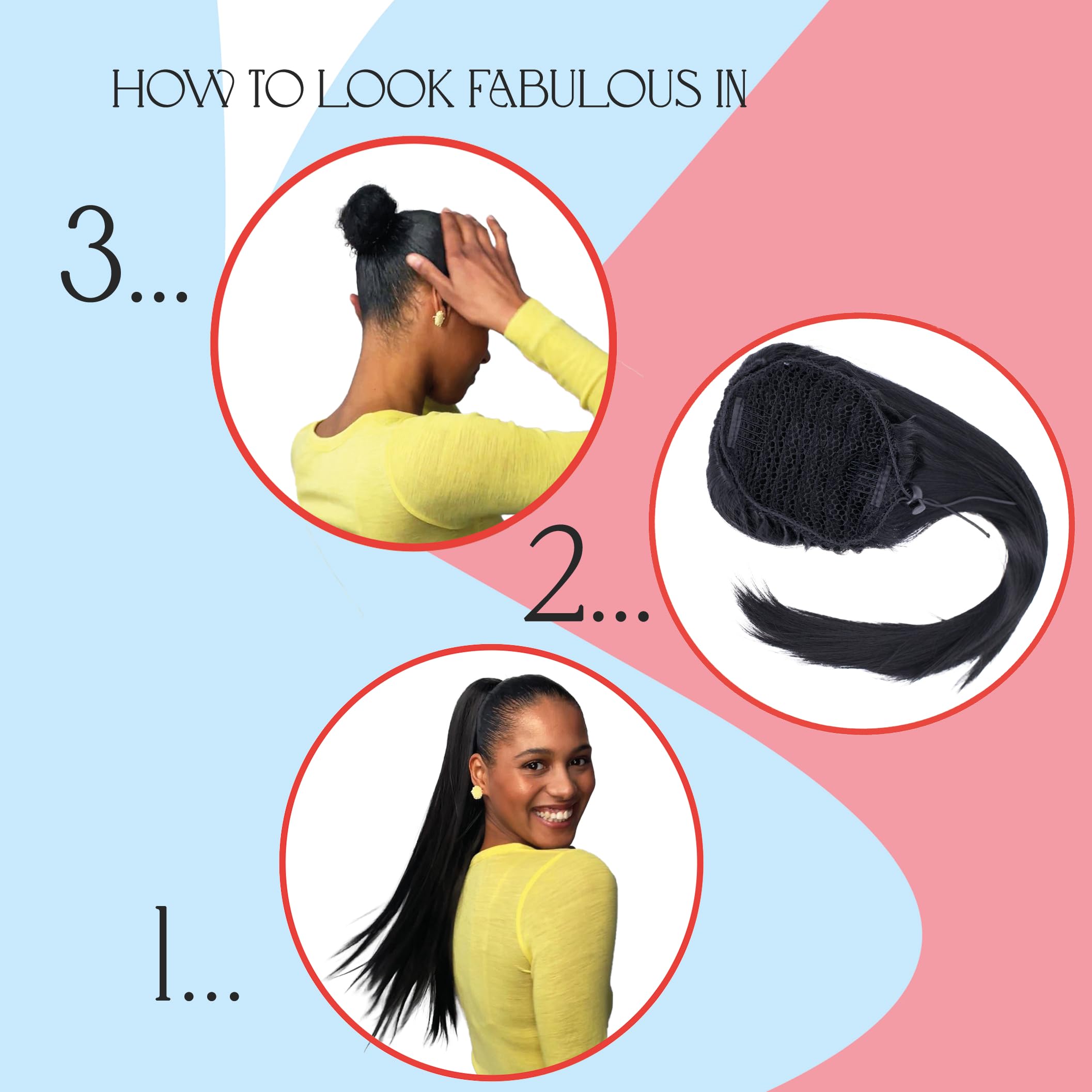 PRTTYSHOP Hair Piece Pony Tail Extension Draw String Voluminous Curly Heat-Resisting 26 cm brown blond mix # 6H27 PH612