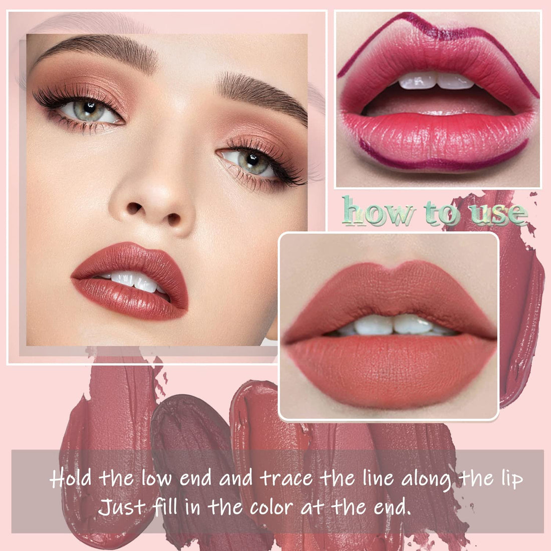 3 Piece Matte Lipstick Set - Natural Nude Velvet, Moisture Smooth Crayon, 24hr Waterproof Lip Gloss for Women