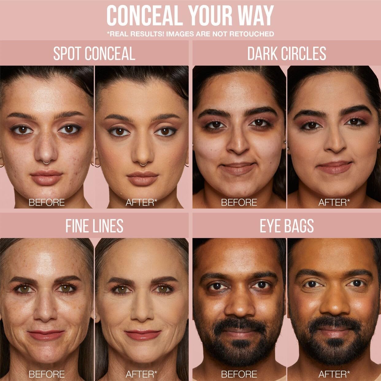 HUDA BEAUTY #FauxFilter Luminous Matte Buildable Coverage Crease Proof Concealer Nougat 2.5 Golden