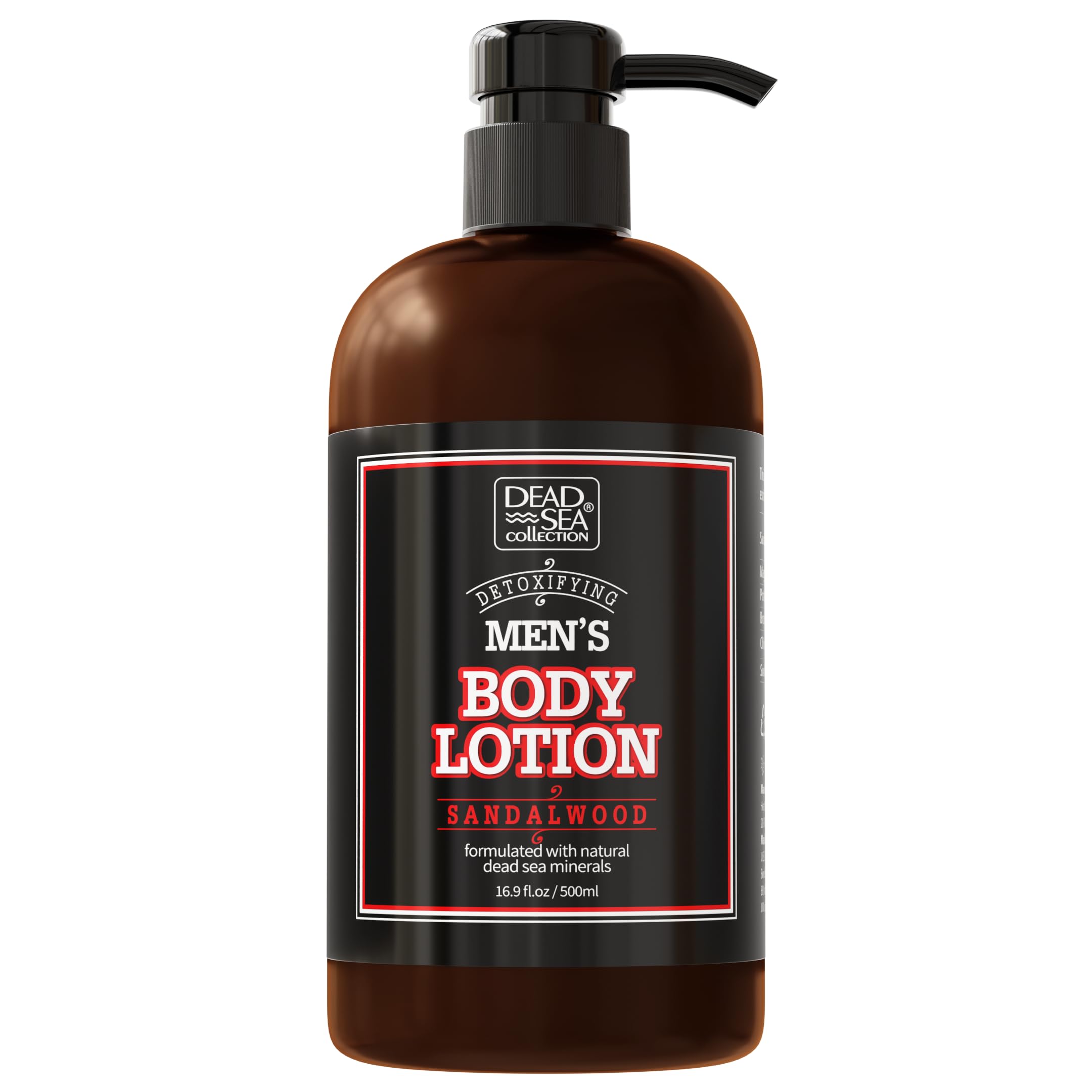 Dead Sea Collection Sandalwood Men's Body Lotion - Maximum Hydration Nourishing Moisturizing Lotion for Men - 16.9 Fl Oz Bottle