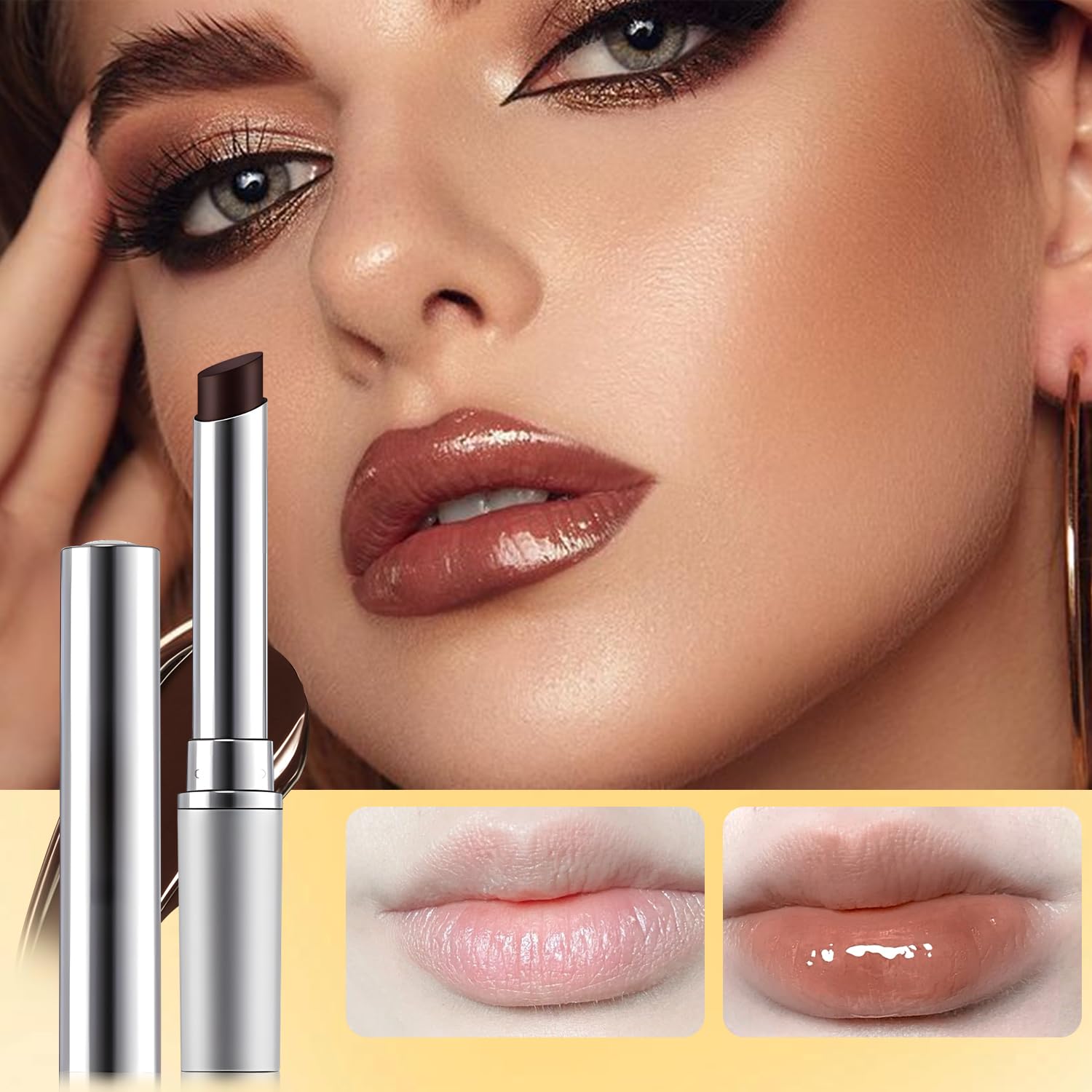 Grenben 2PCS Black Honey Lipstick, Honey Noir Black Honey Lip-stick, B-lack Honey Lip-stick for Women, H-oney Lip, Nourishing and Hydrating Lip Gloss for Women