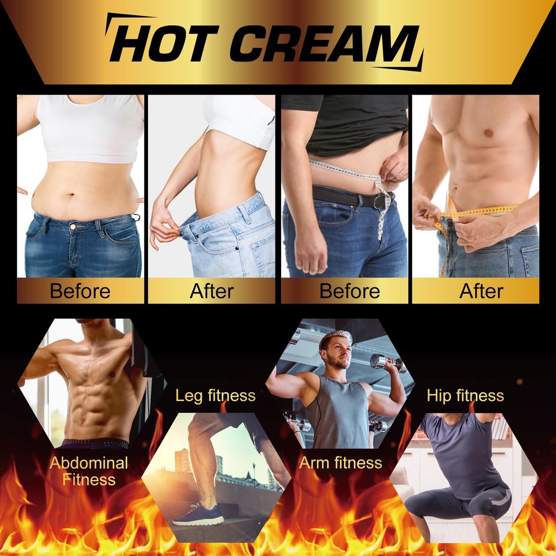 Generic Fat Burning Belly Cream, Hot Cream for Fat Burner, Cellulite Cream for Thighs, Sweat Cream for Women Men Weight Loss Thighs Belly Butt Firming Legs Slimming Cream