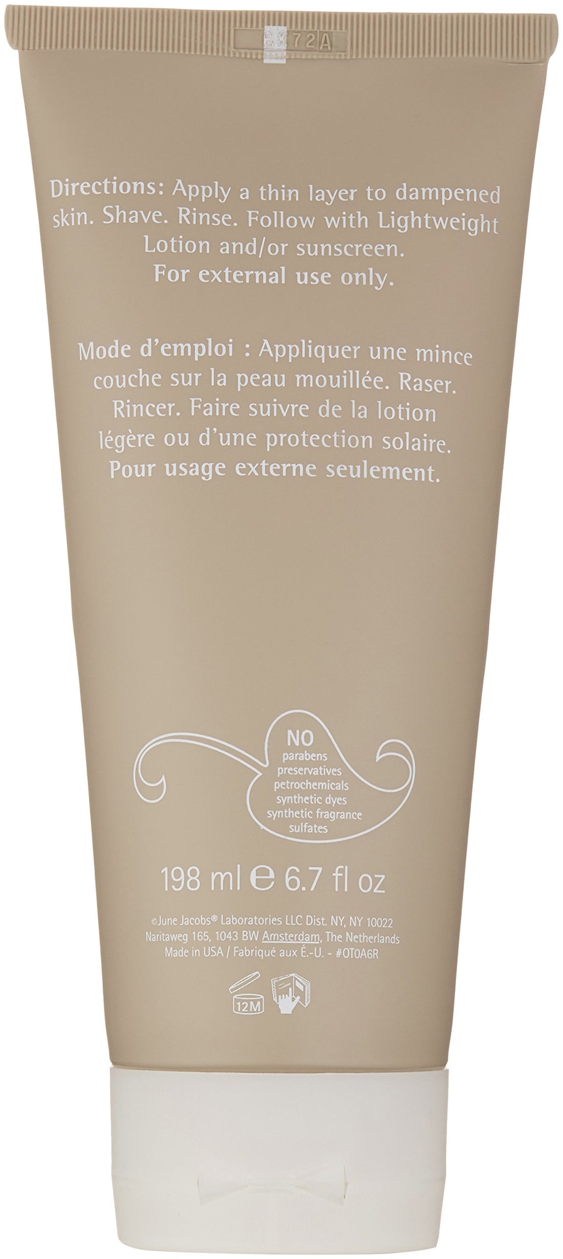 June Jacobs Shave Cream for Men, 6.7 Fluid Ounce